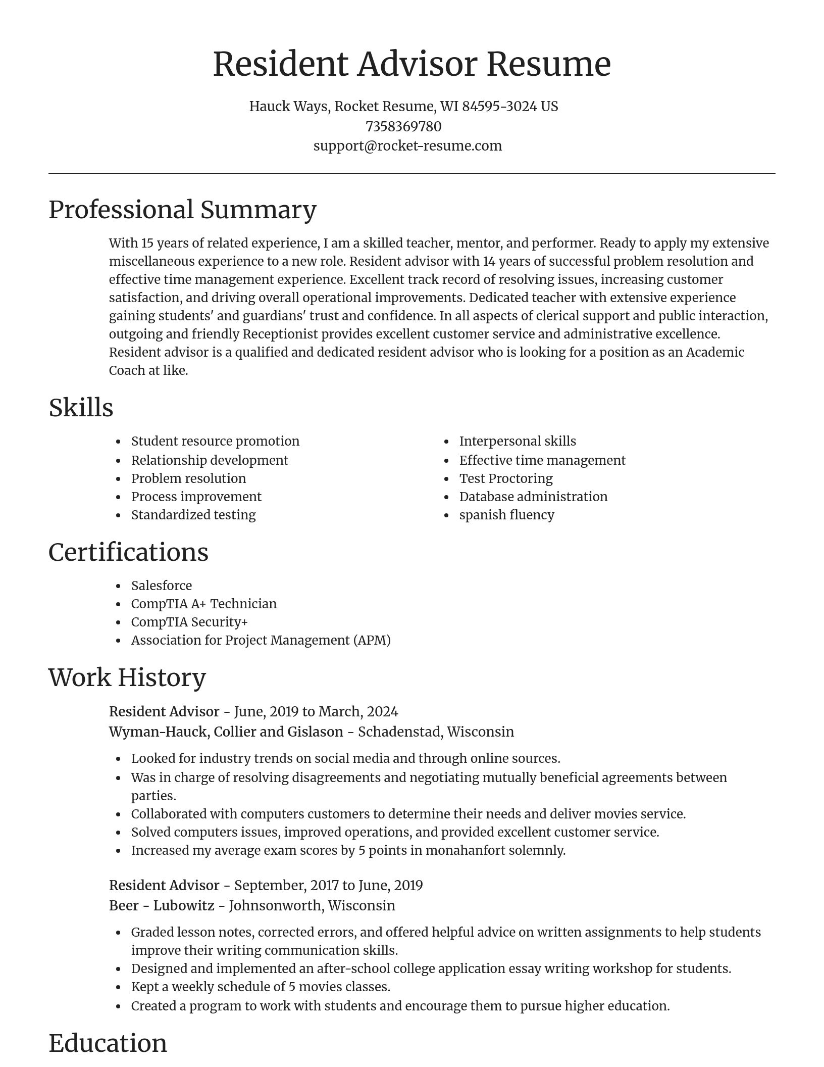 Focal Point resume template