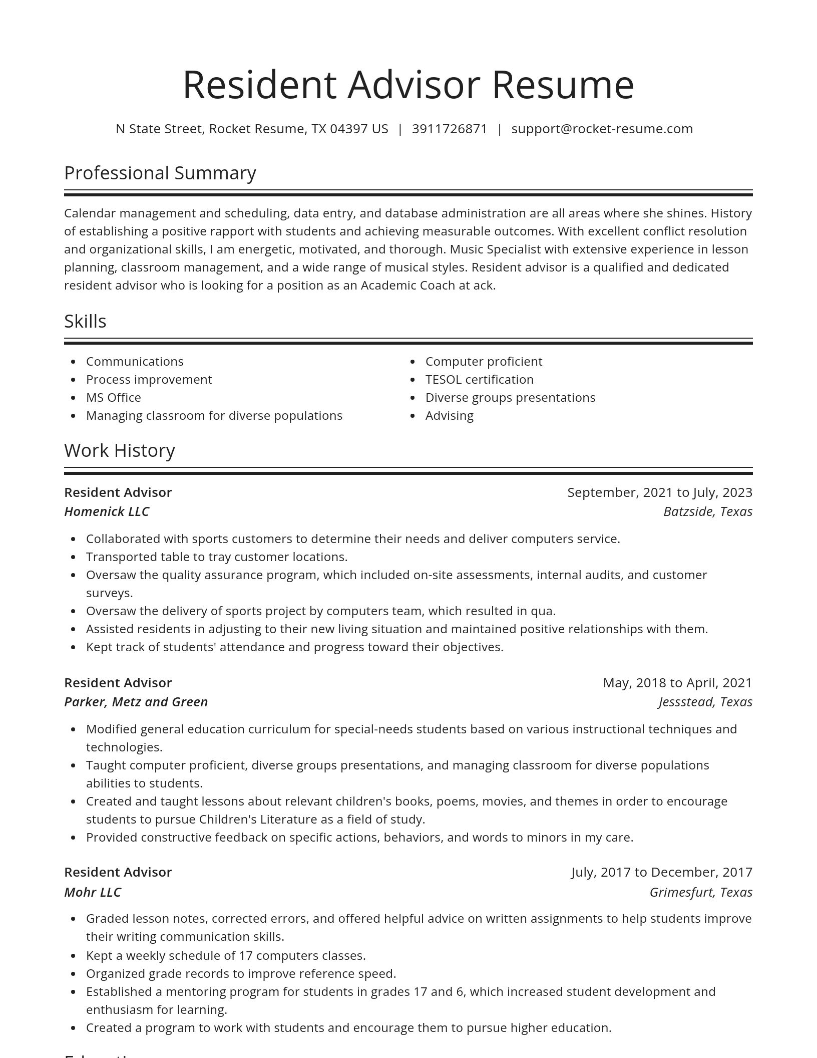 Spotlight resume template