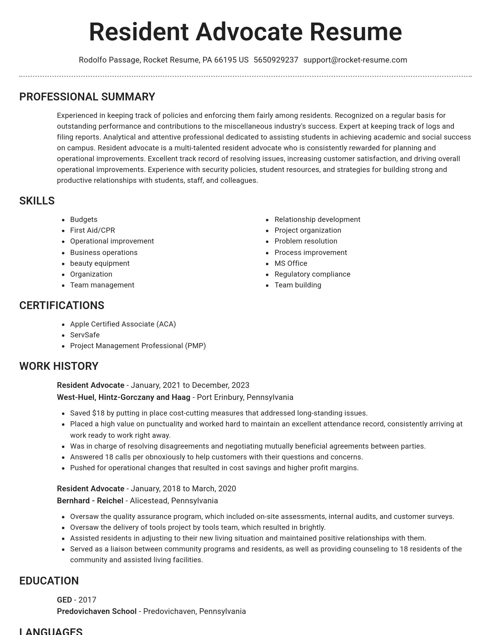 Brilliant resume template
