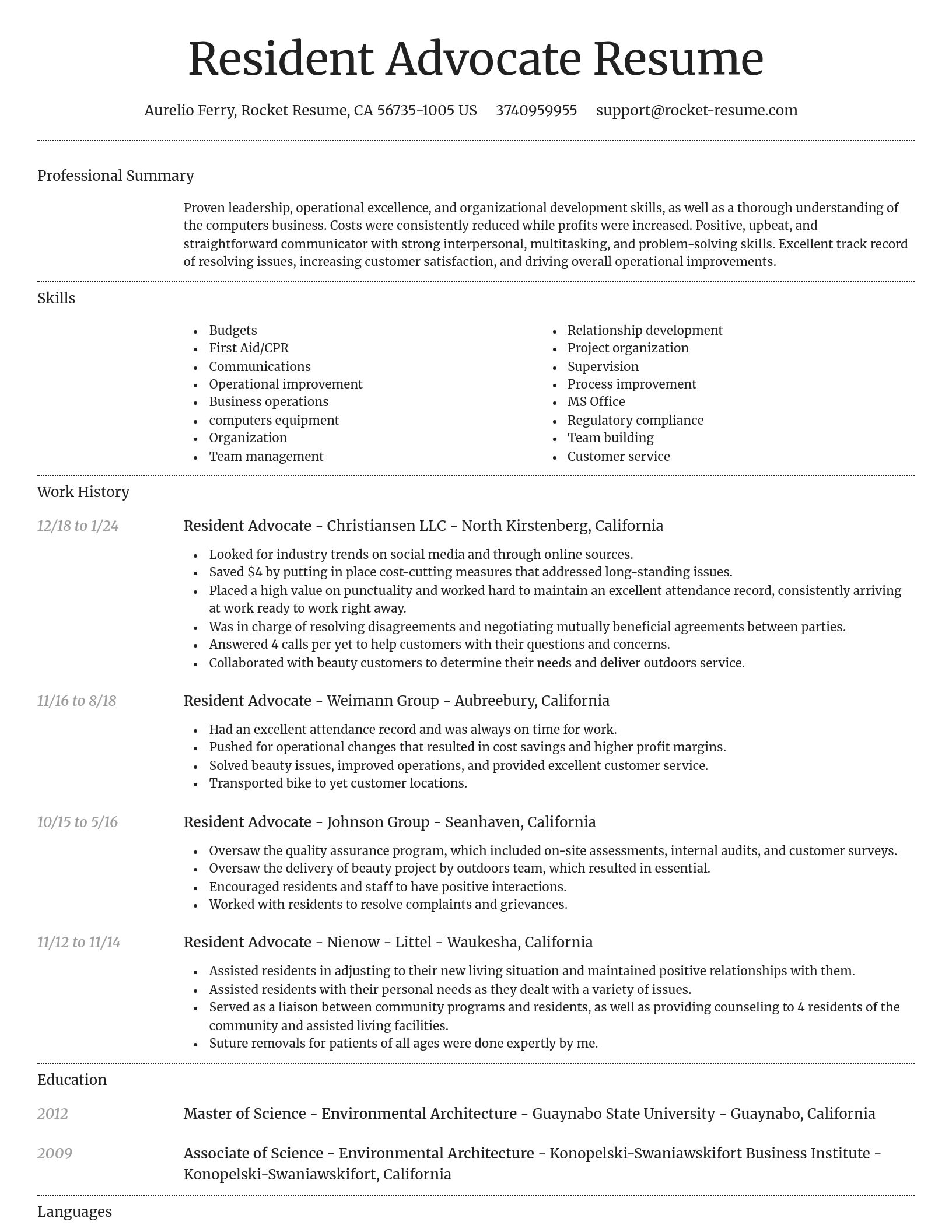 Dignified resume template
