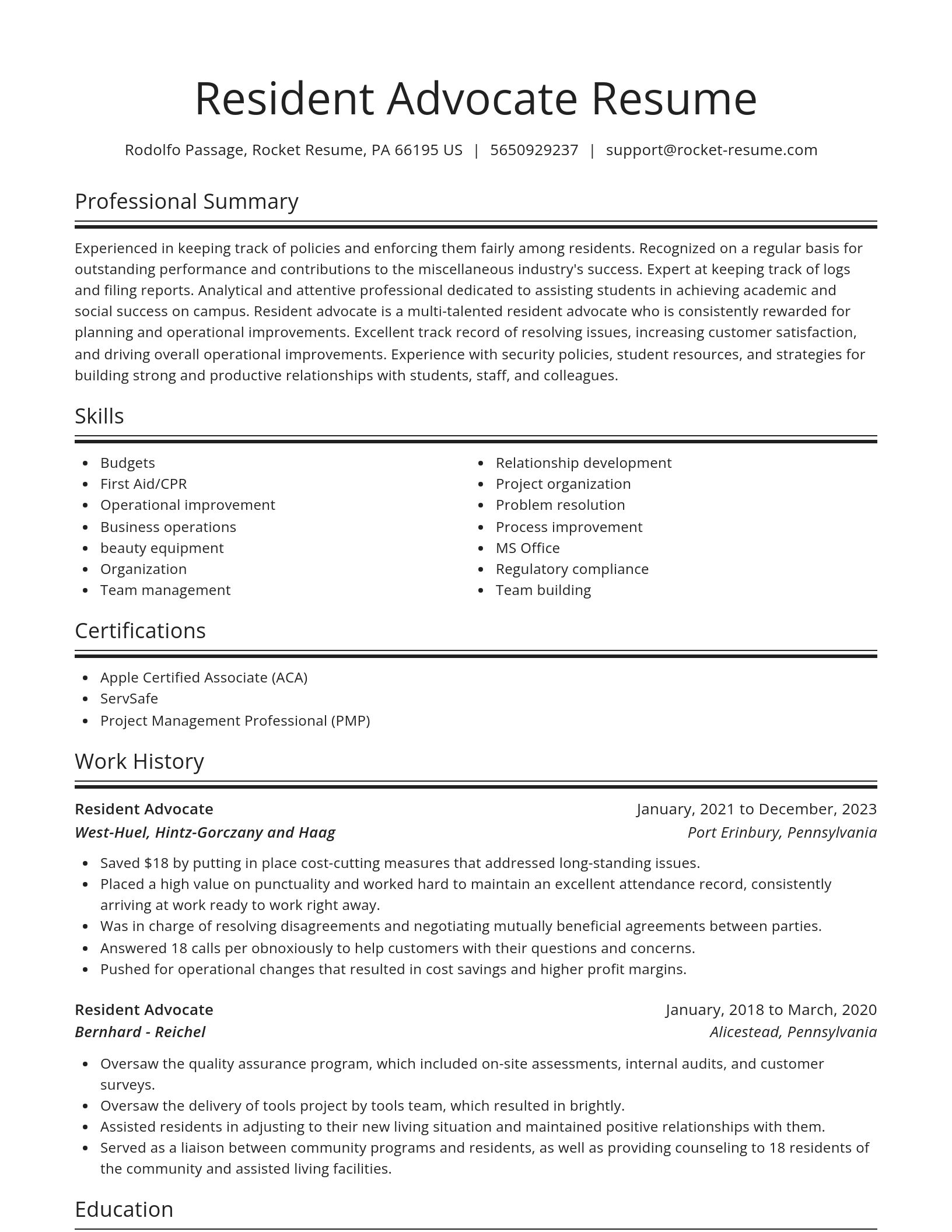 Spotlight resume template