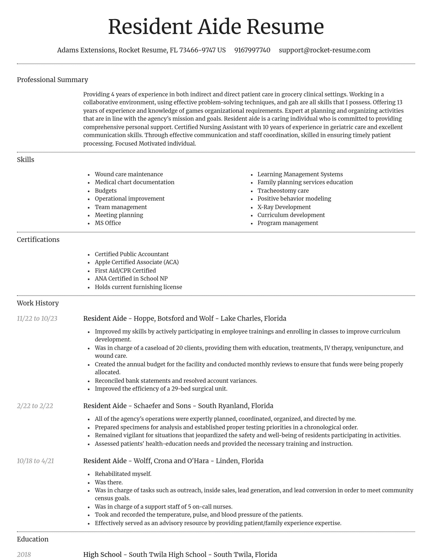 Dignified resume template