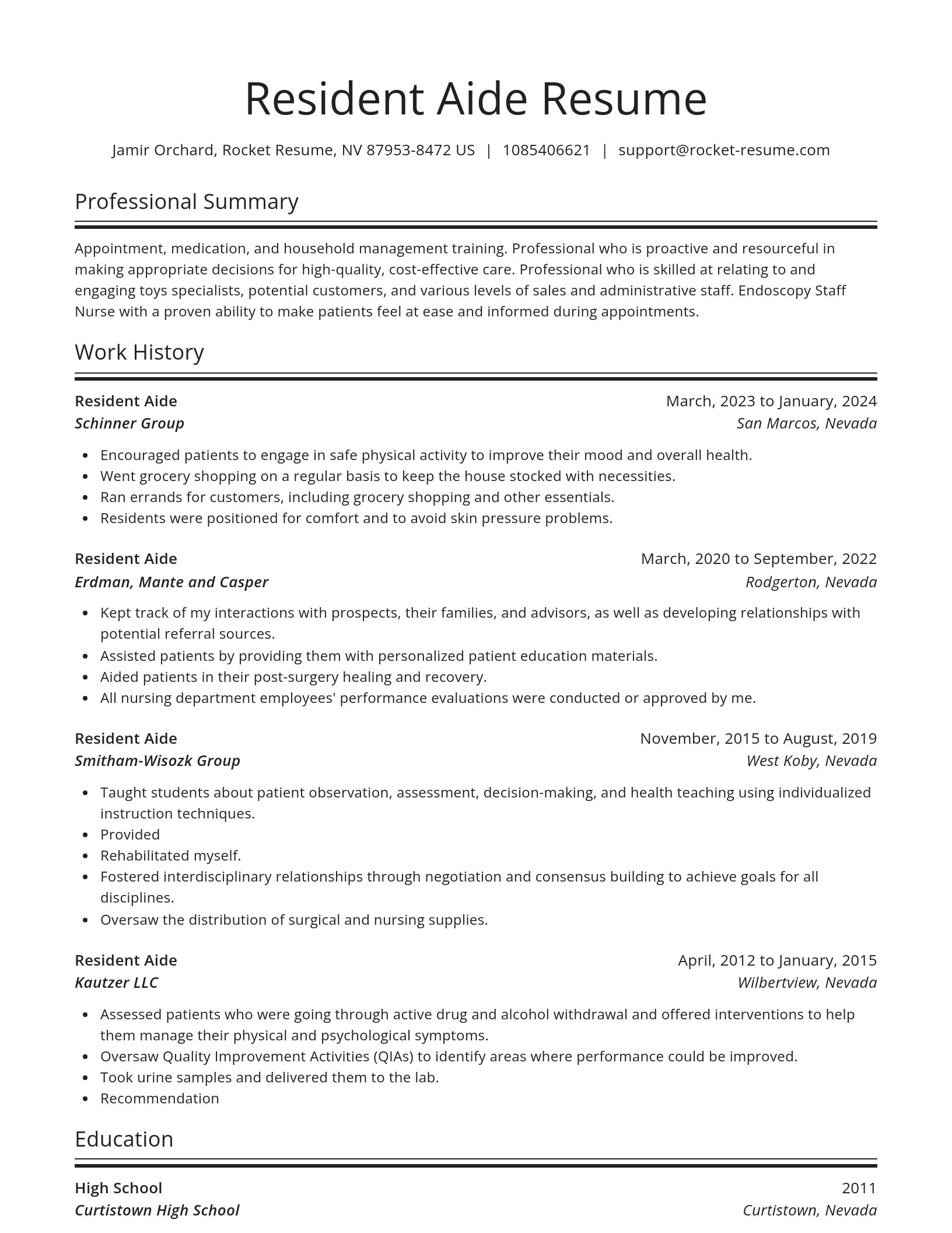 Spotlight resume template