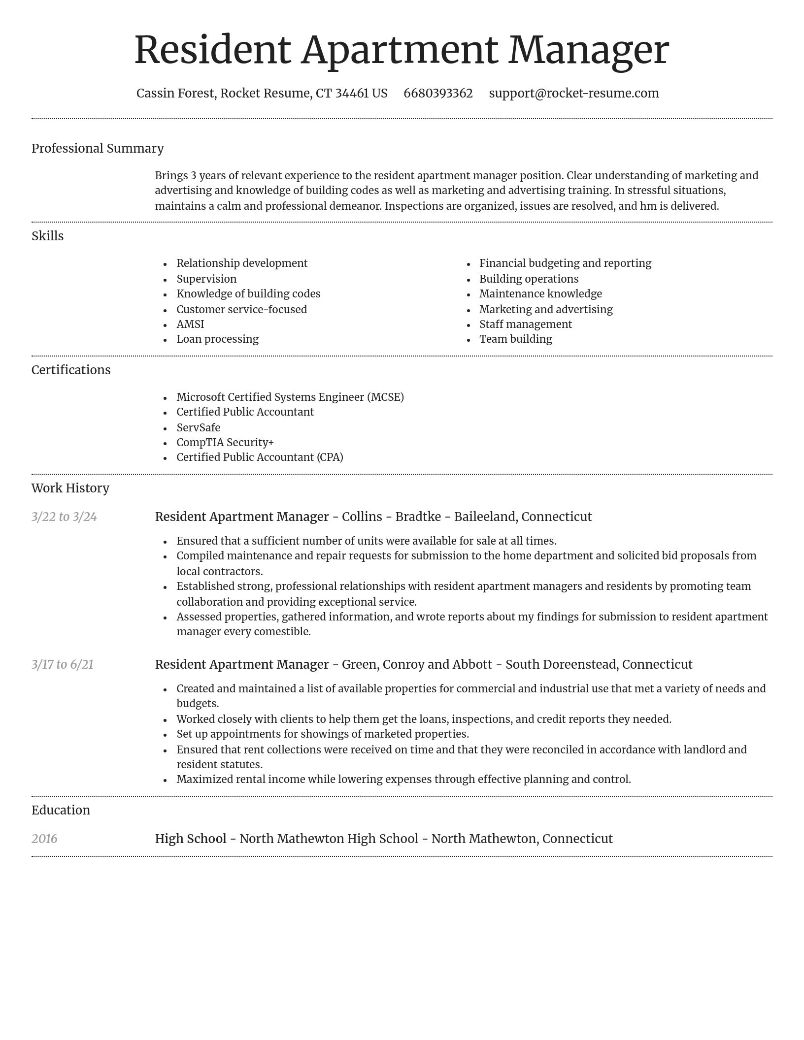 Dignified resume template