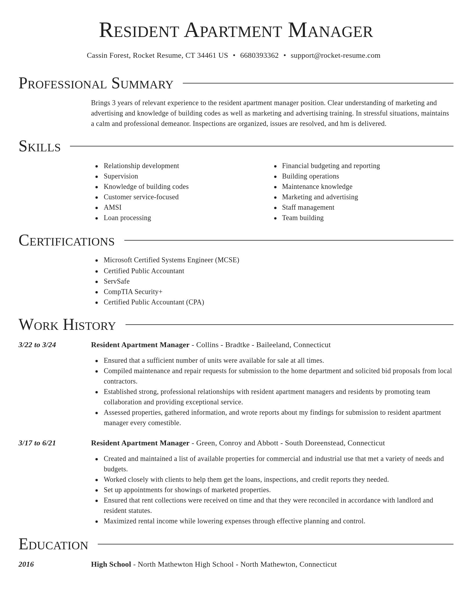 Director resume template