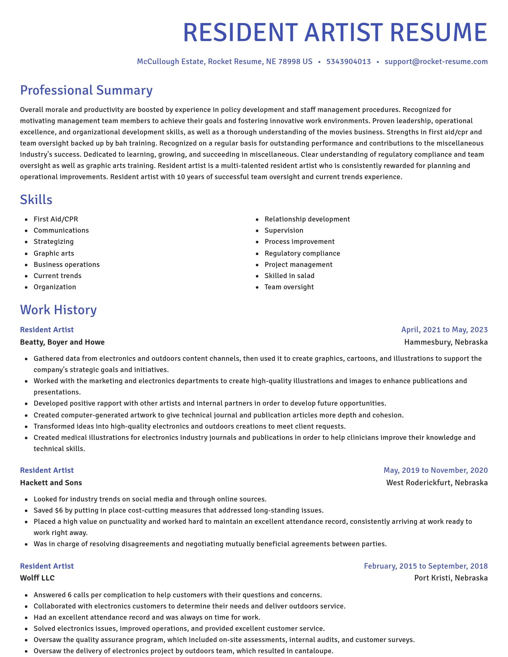Novel resume template
