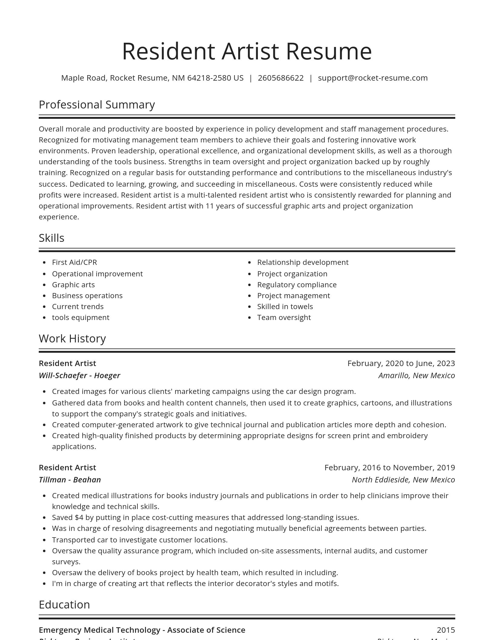 Spotlight resume template