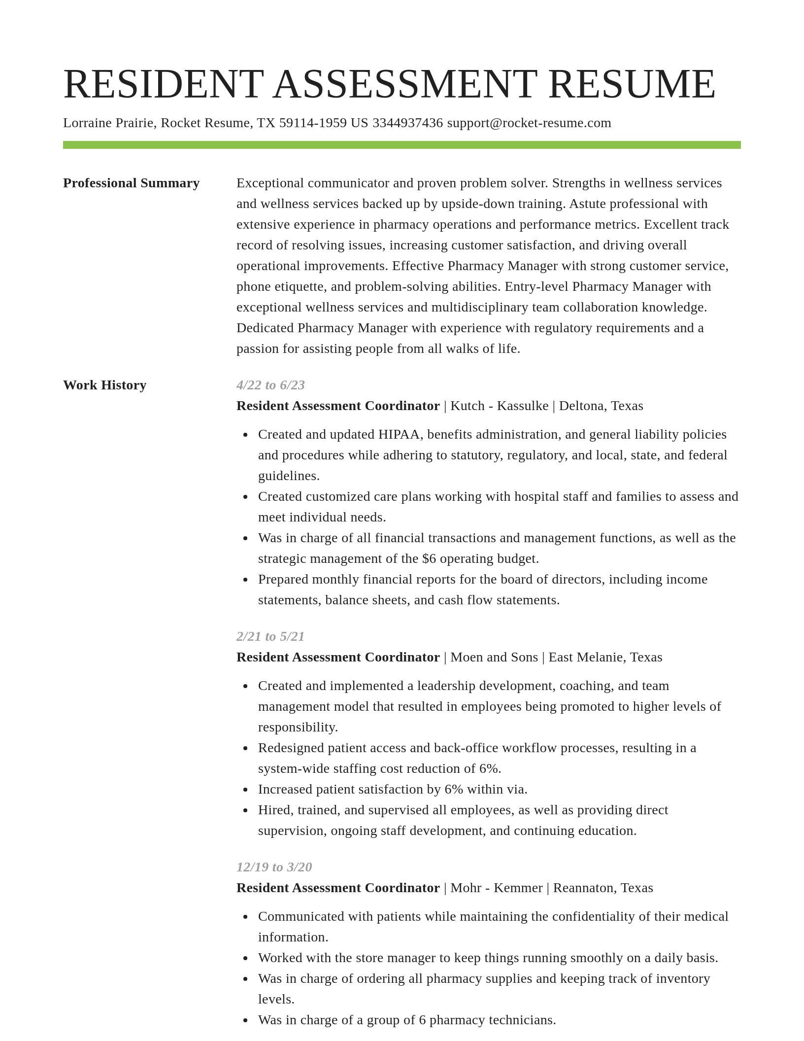 Smart resume template