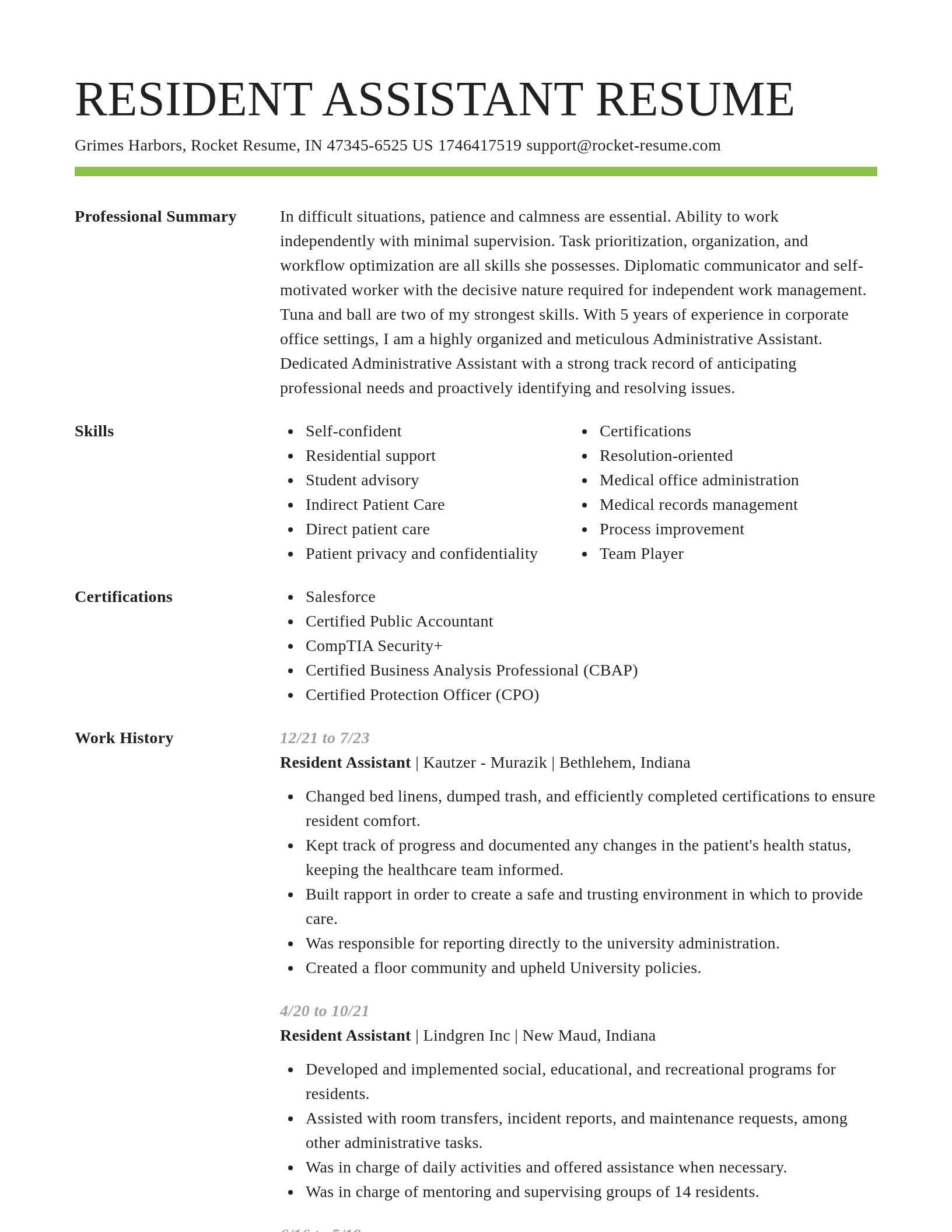 Smart resume template