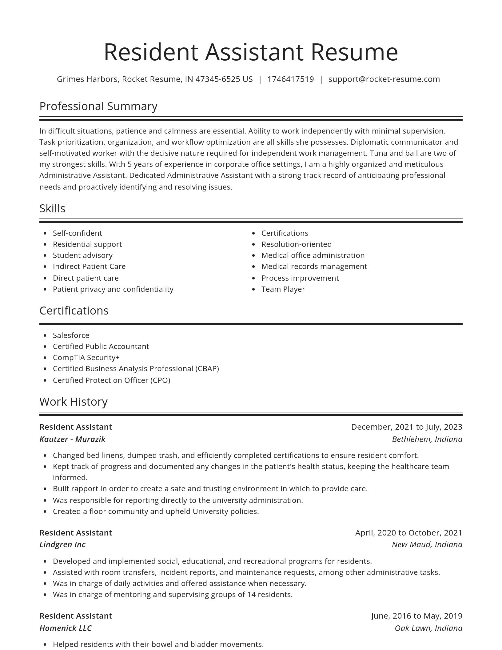 Spotlight resume template