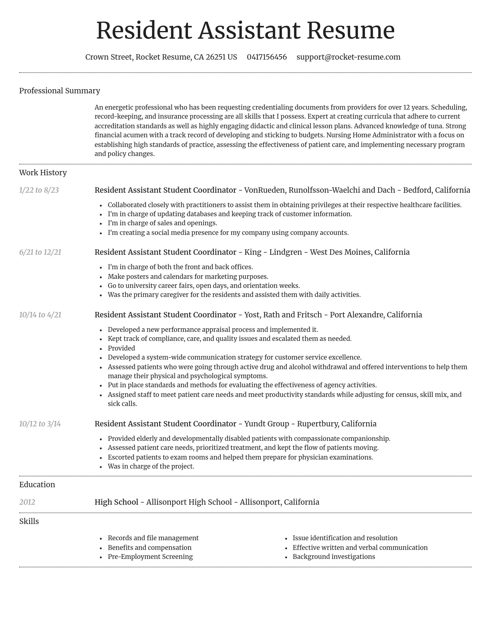 Dignified resume template
