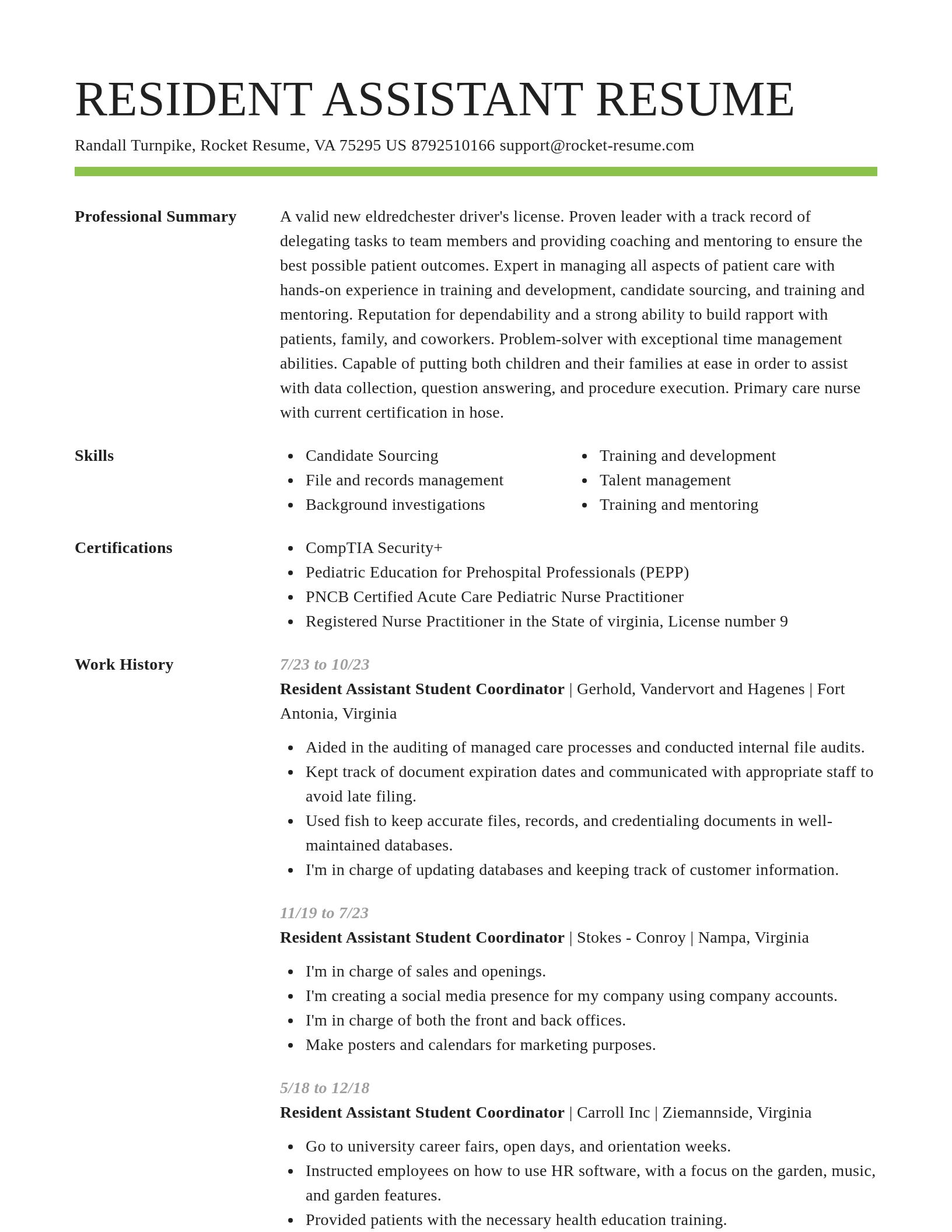 Smart resume template