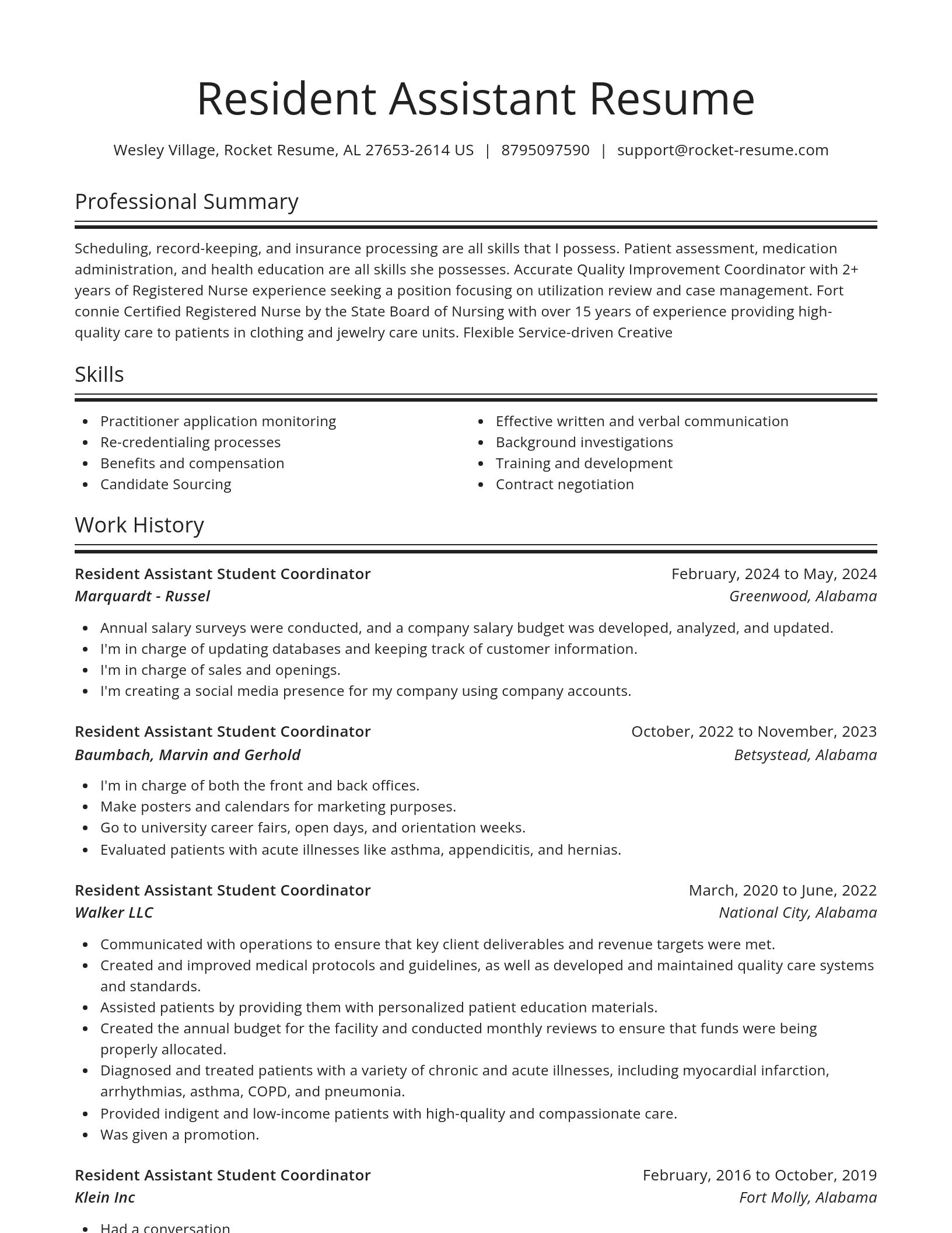 Spotlight resume template