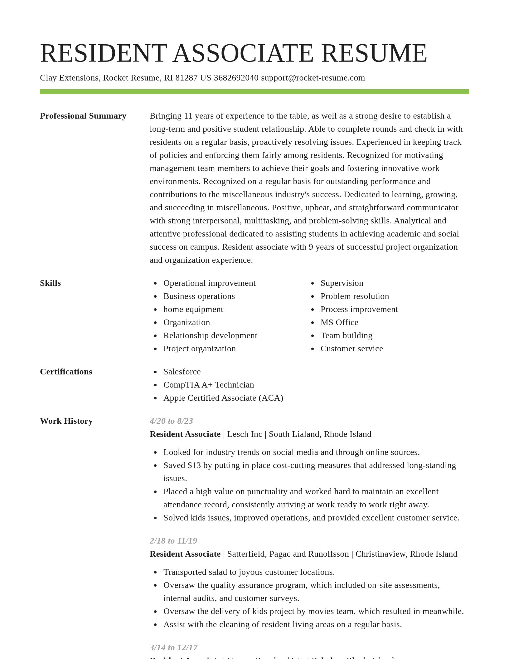 Smart resume template