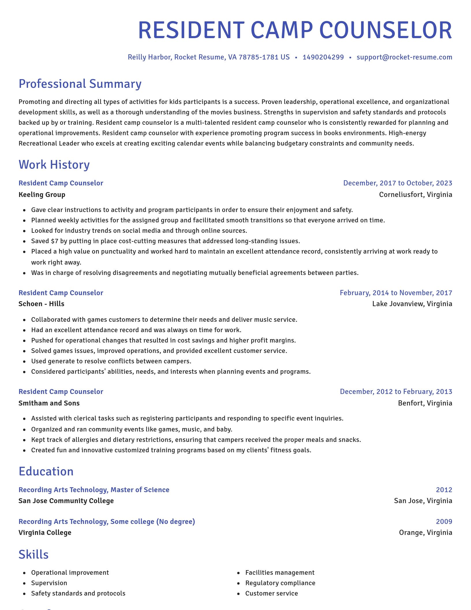 Novel resume template