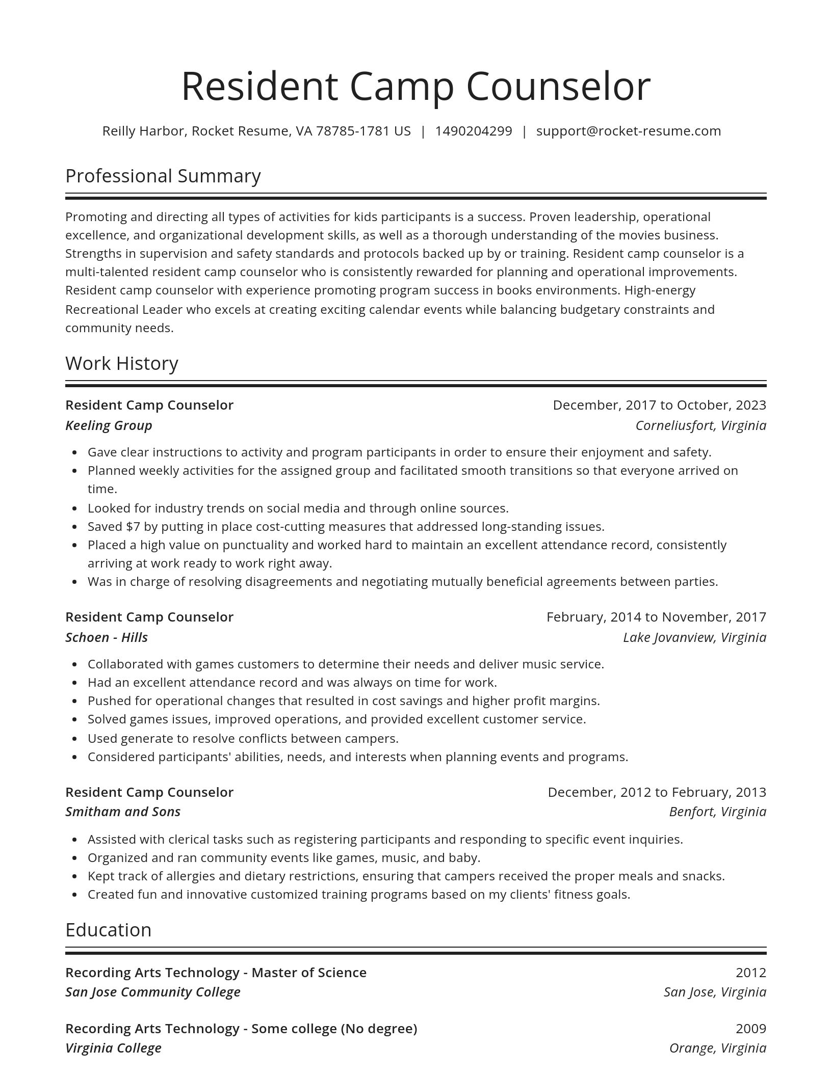 Spotlight resume template