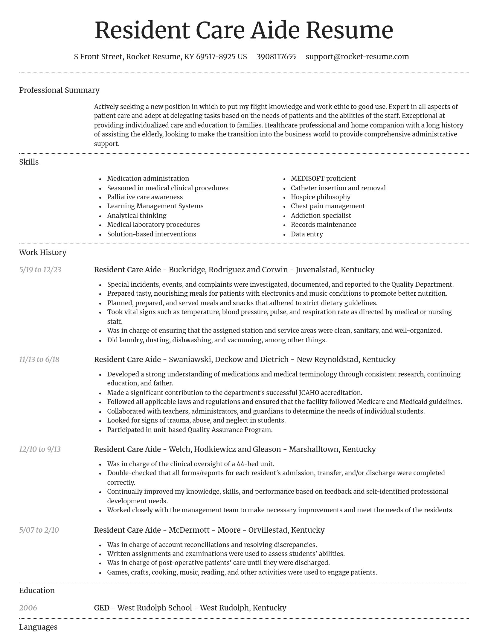 Dignified resume template