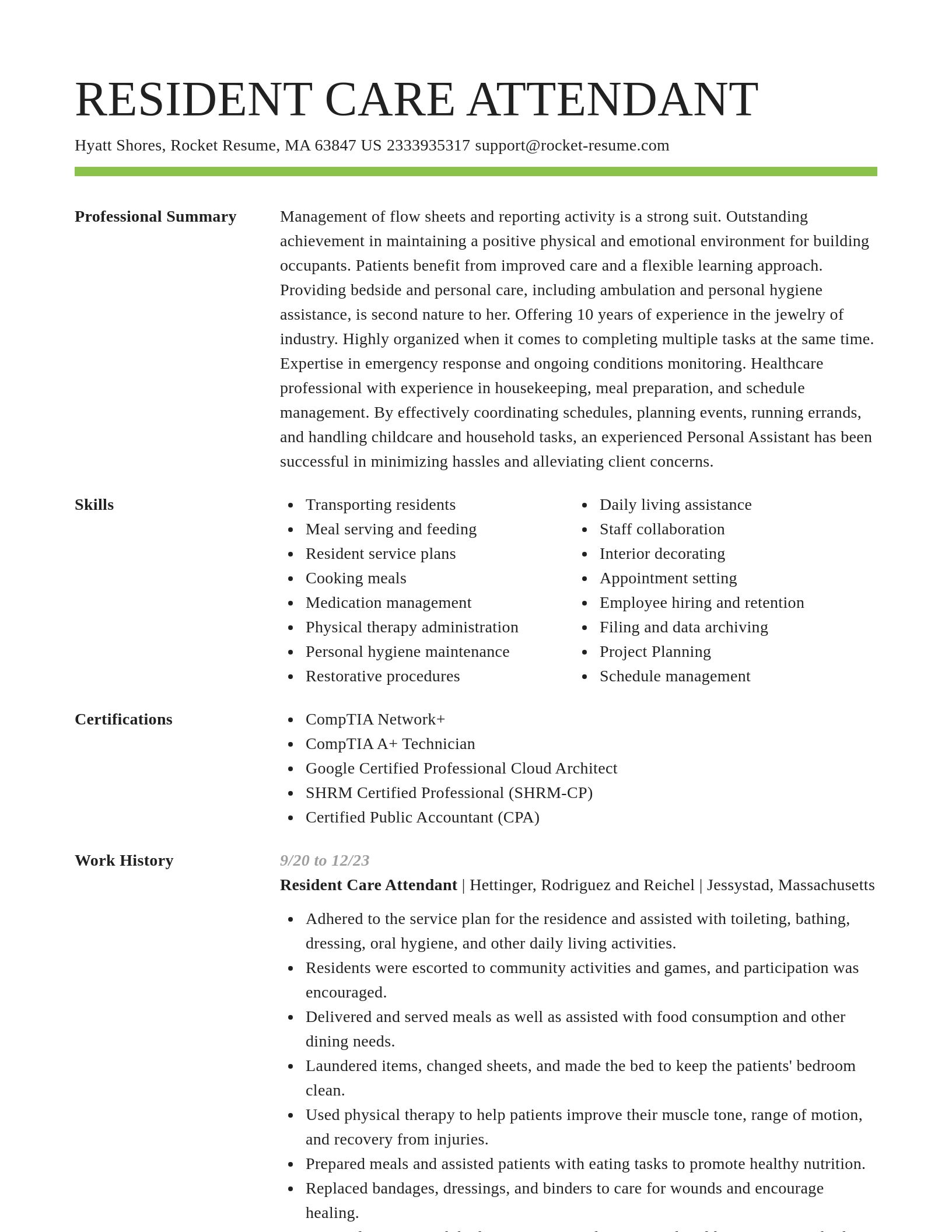 Smart resume template