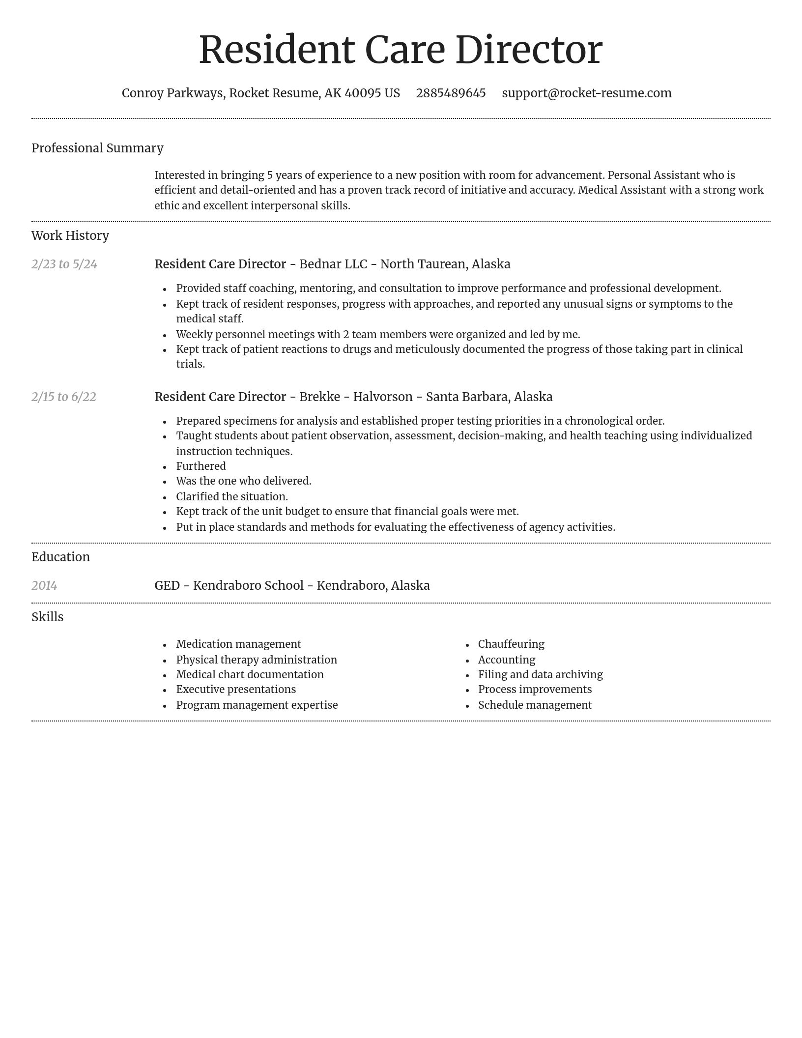 Dignified resume template