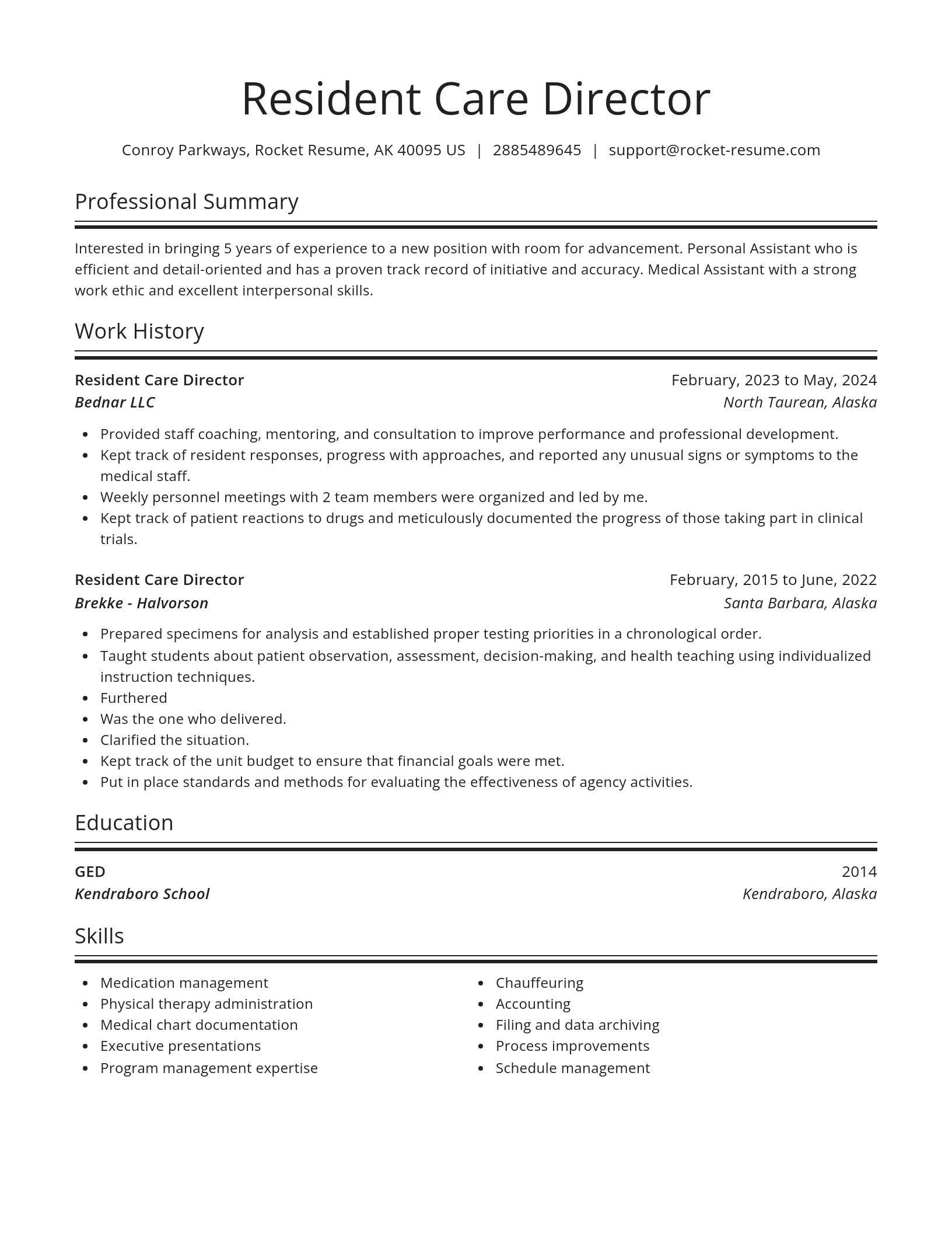 Spotlight resume template
