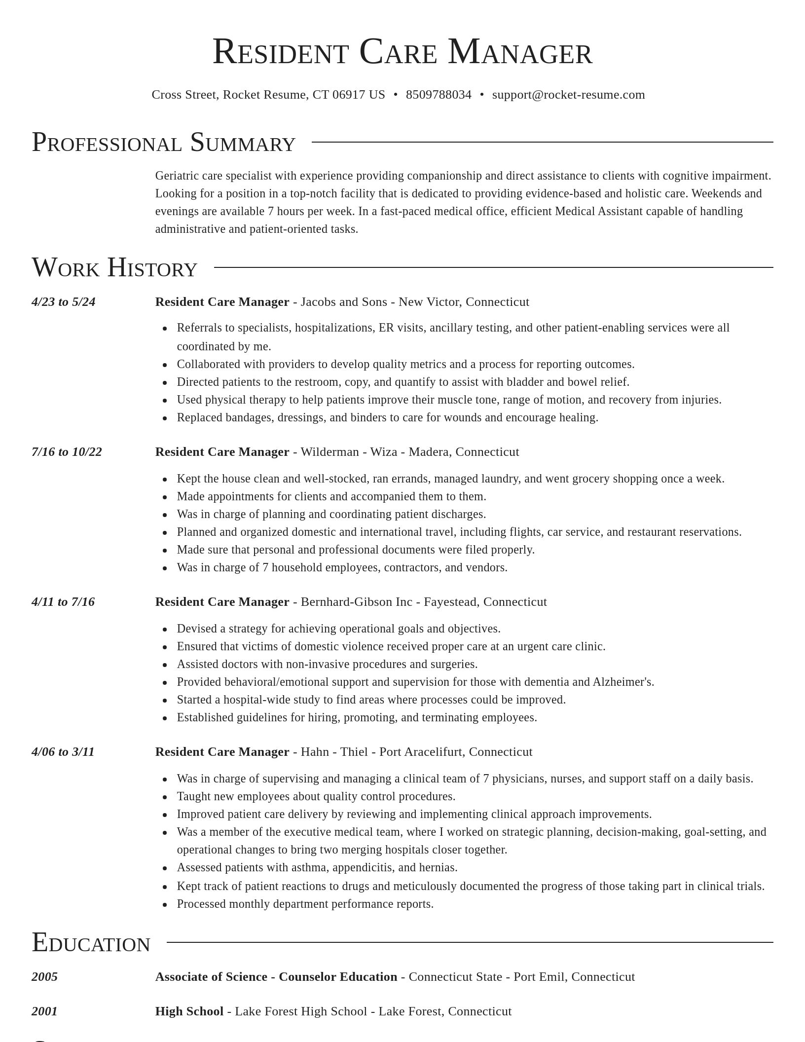 Director resume template
