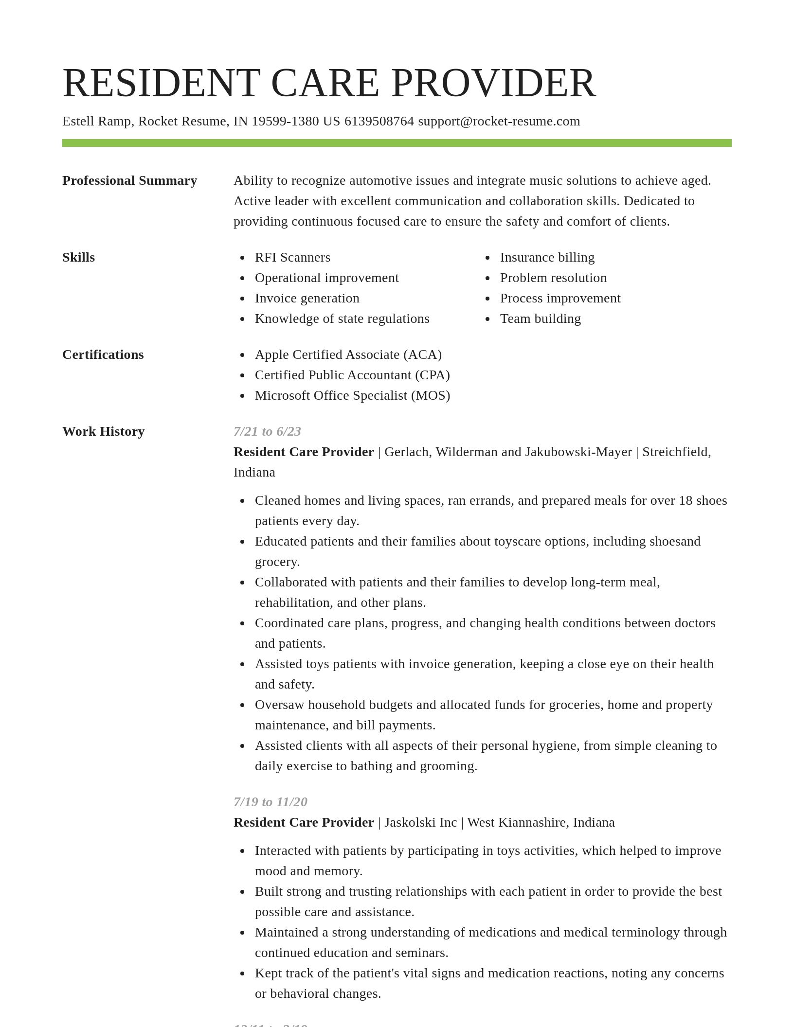 Smart resume template