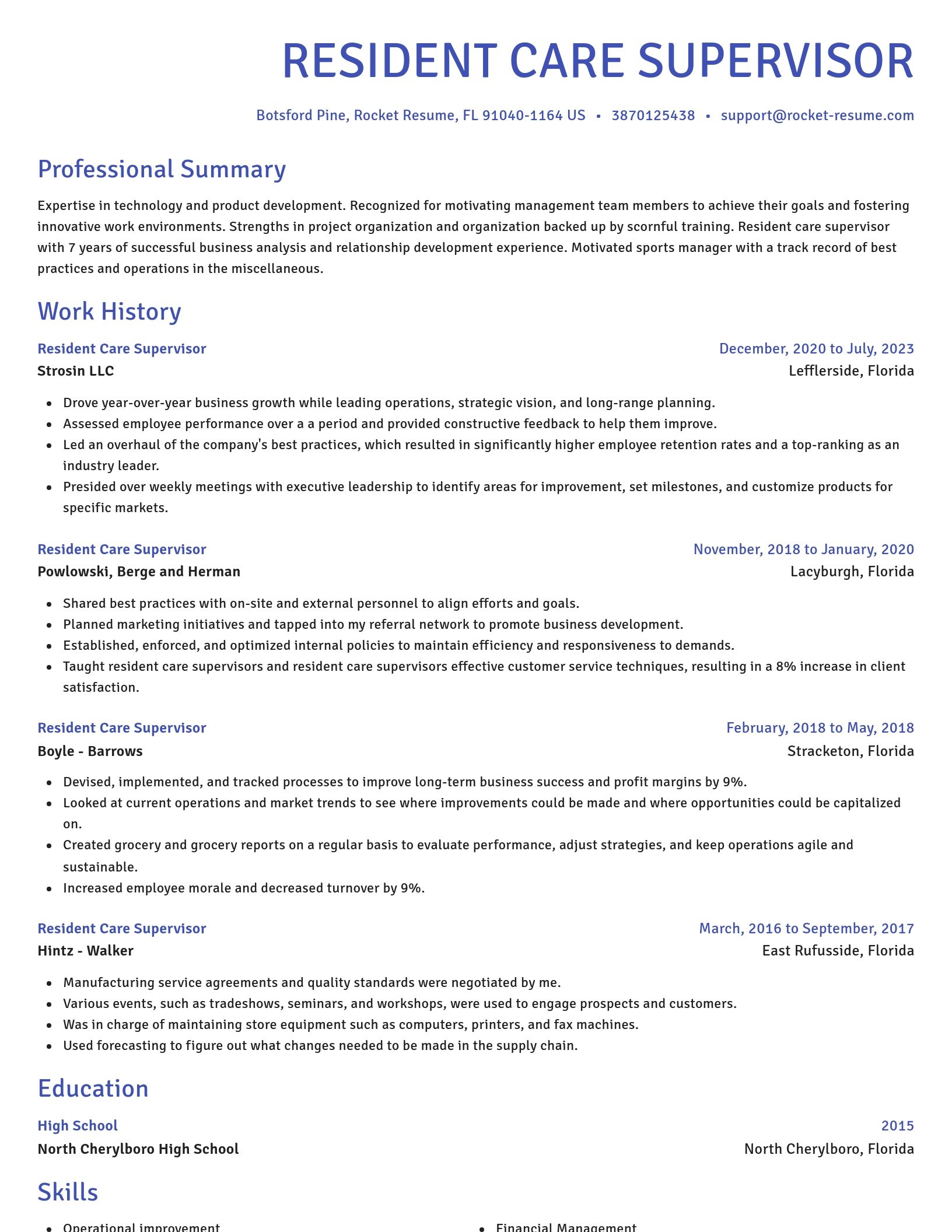 Novel resume template