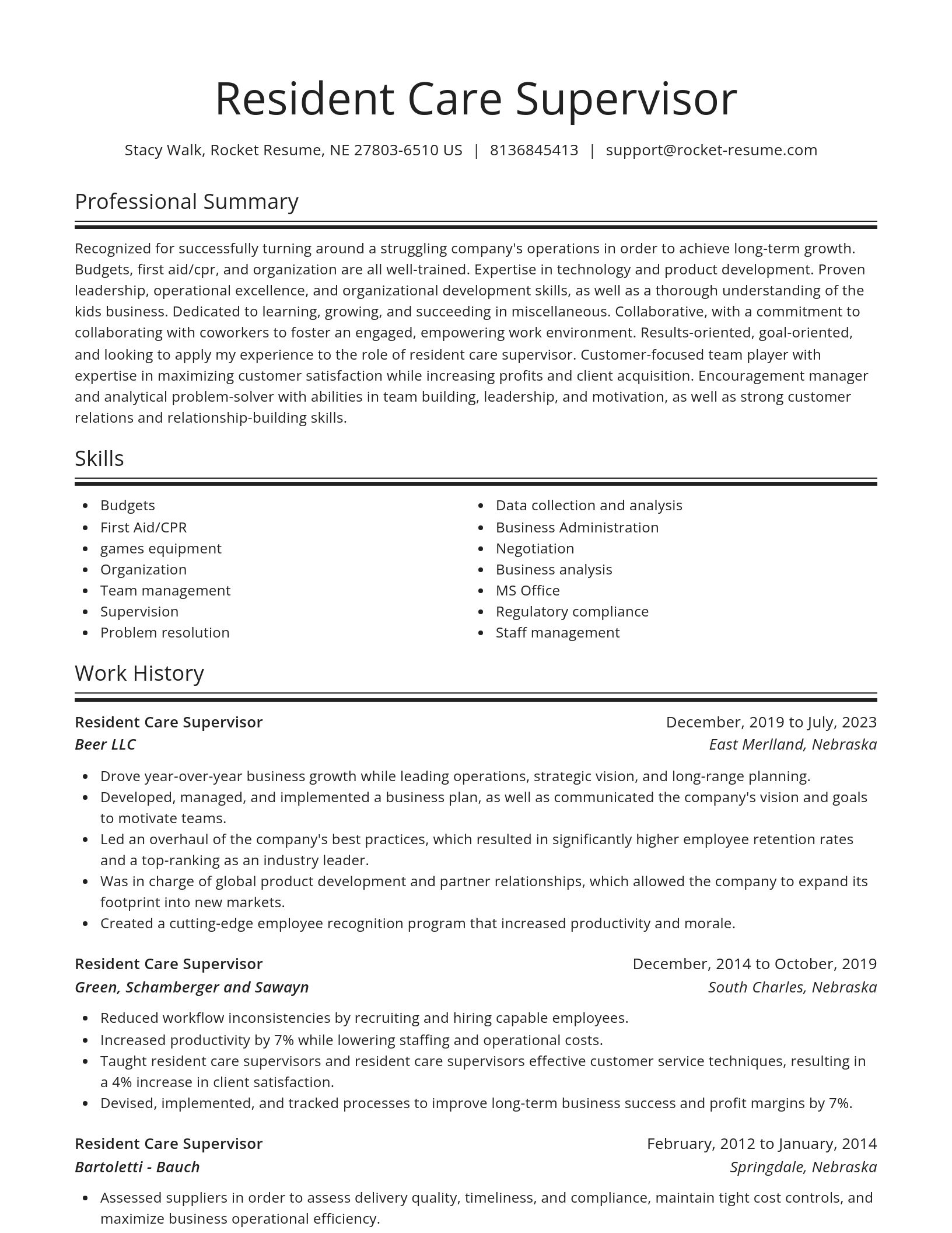 Spotlight resume template