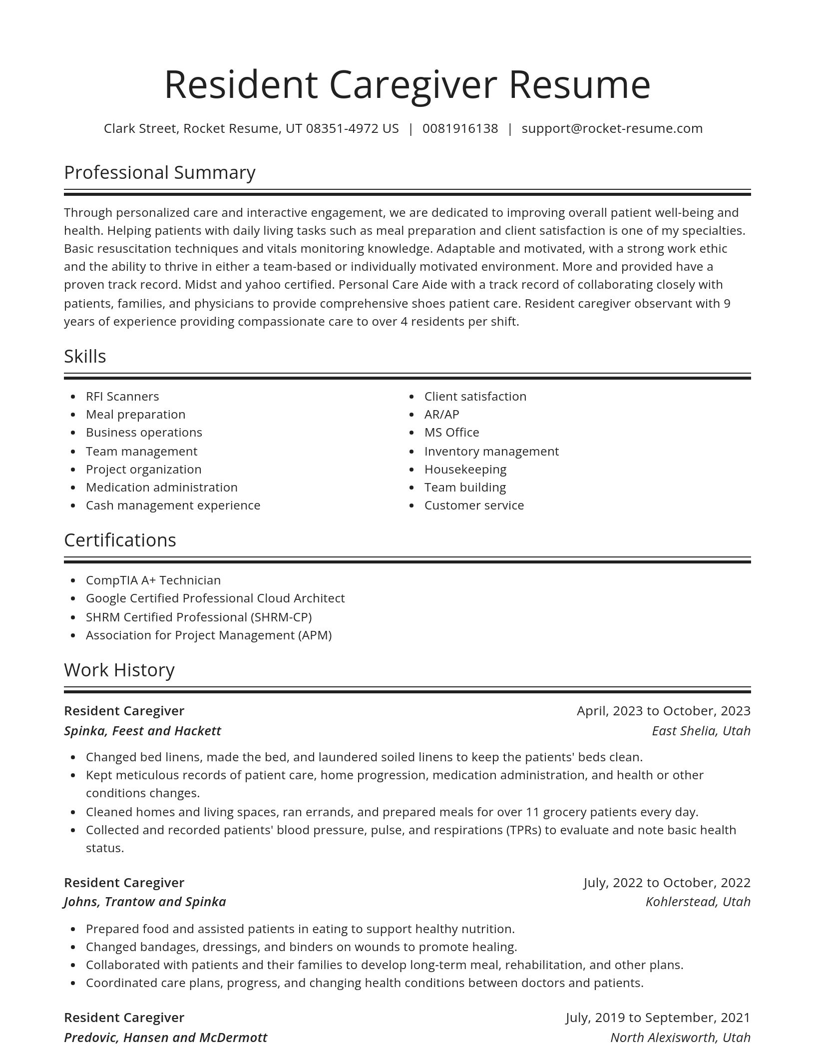 Spotlight resume template