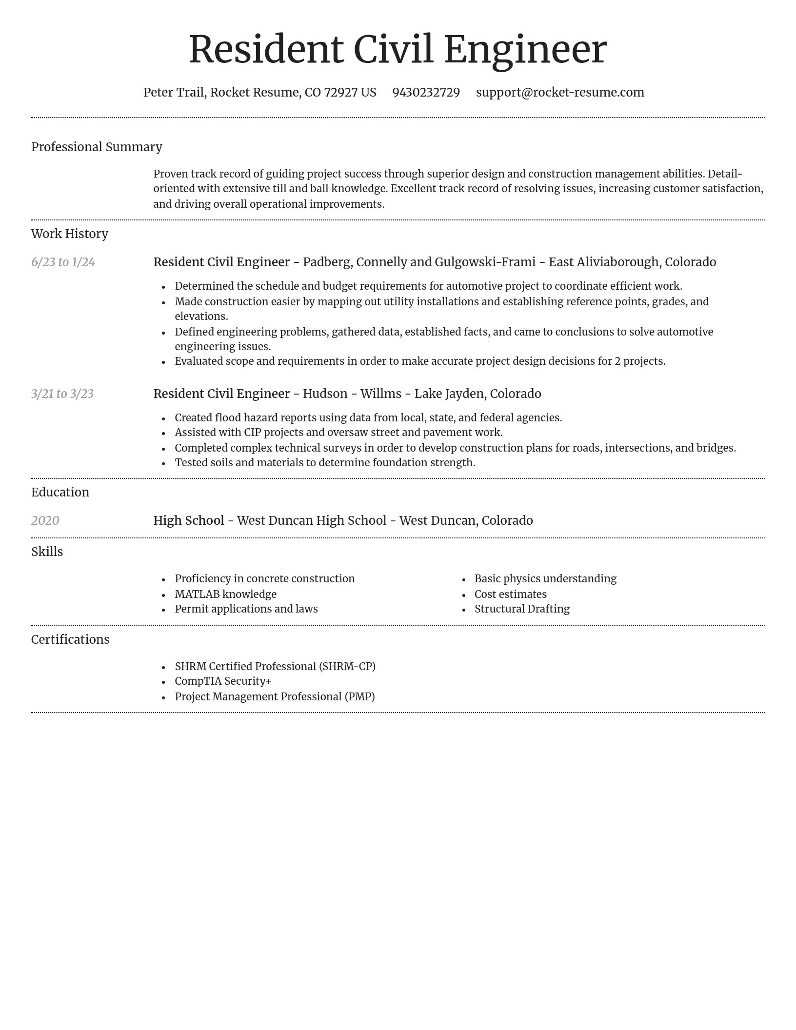 Dignified resume template
