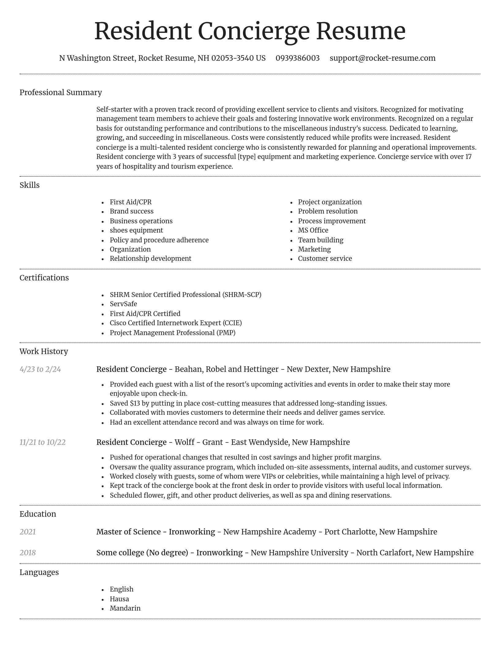 Dignified resume template