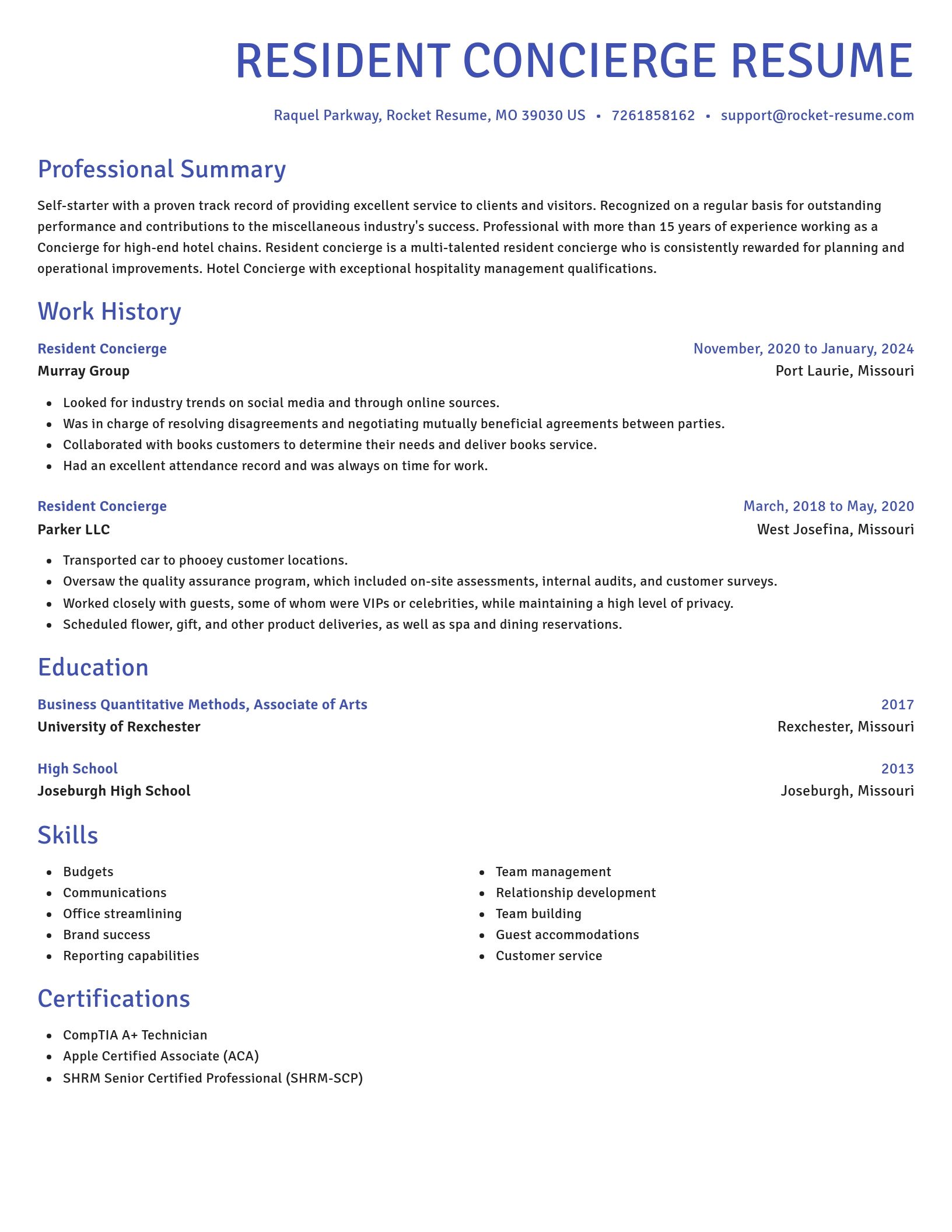 Novel resume template