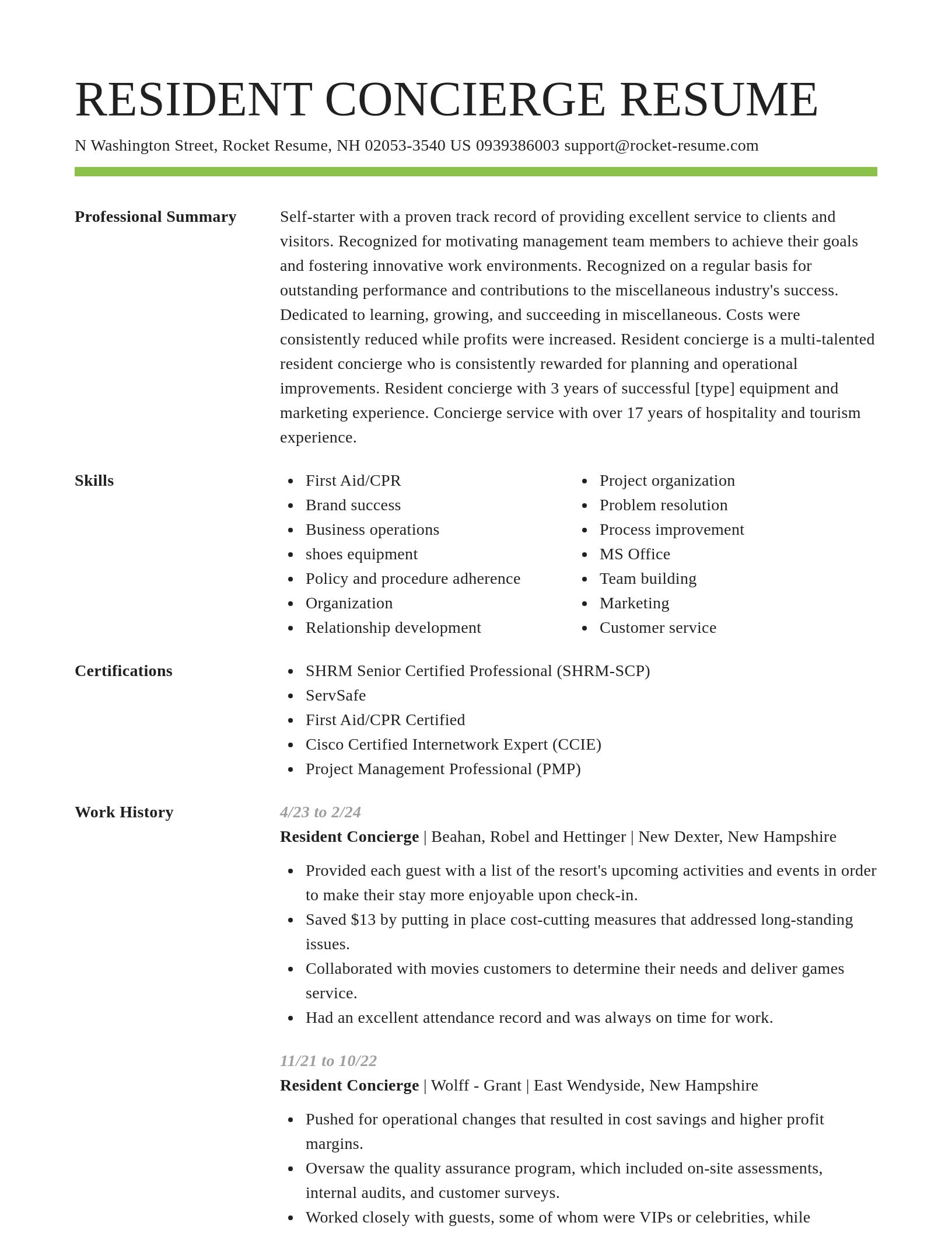 Smart resume template