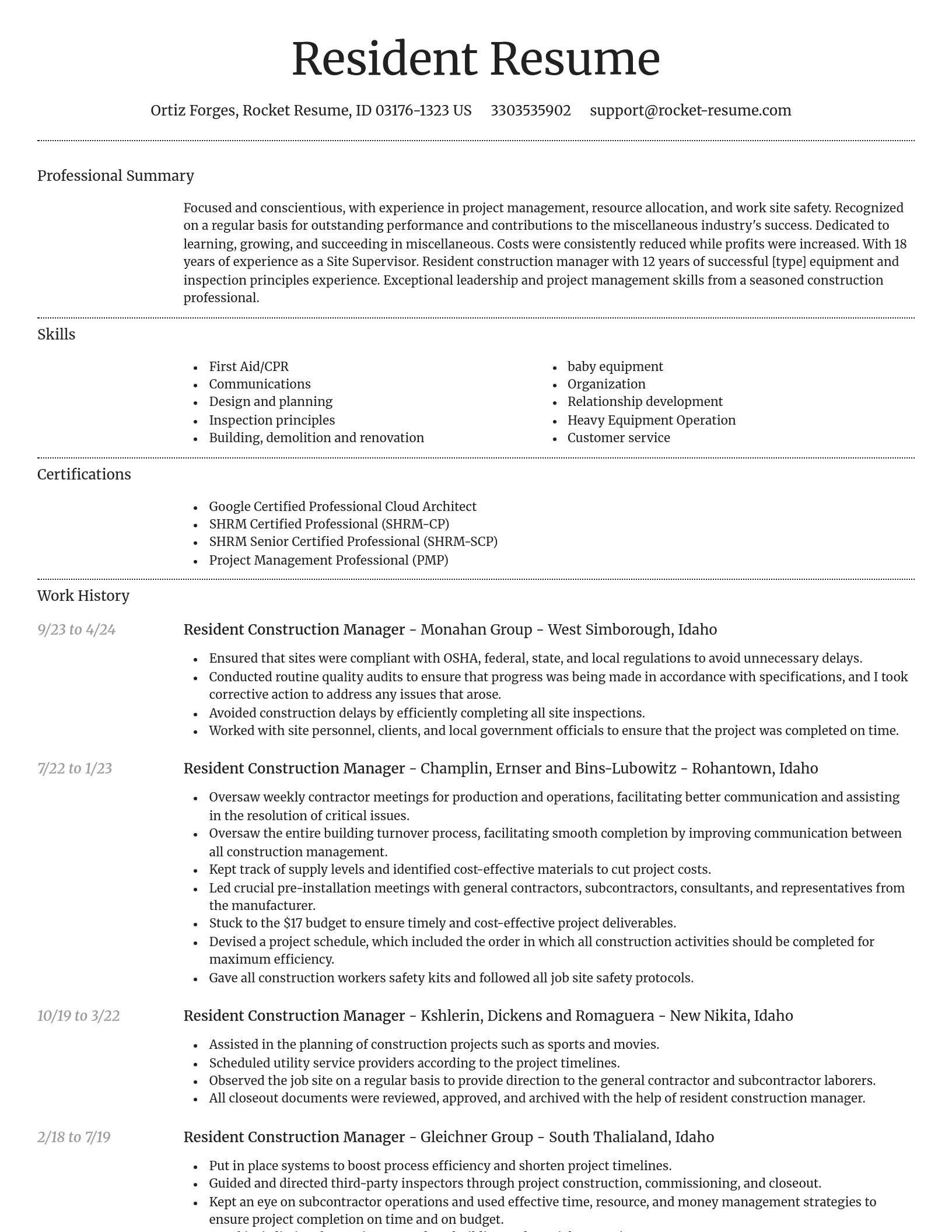 Dignified resume template
