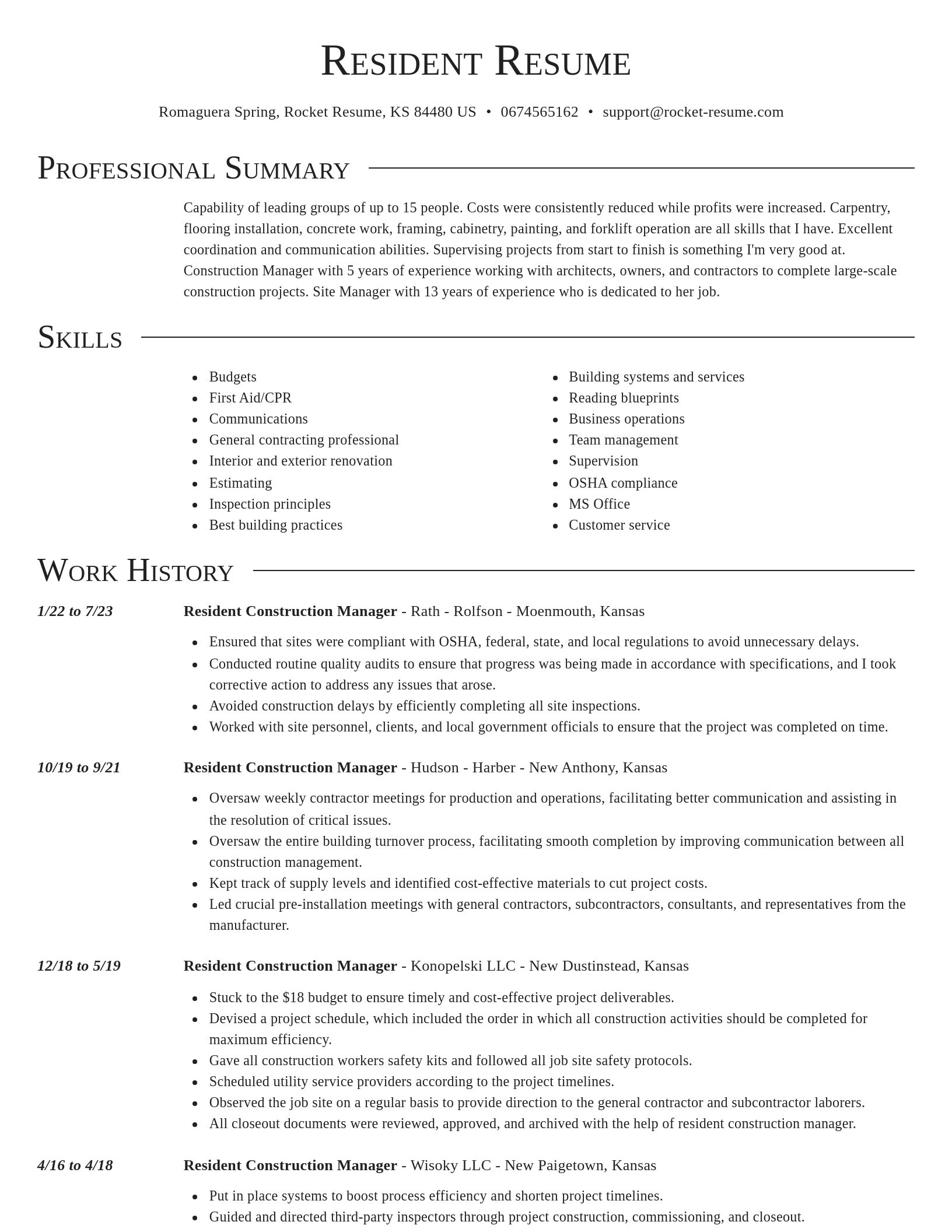 Director resume template