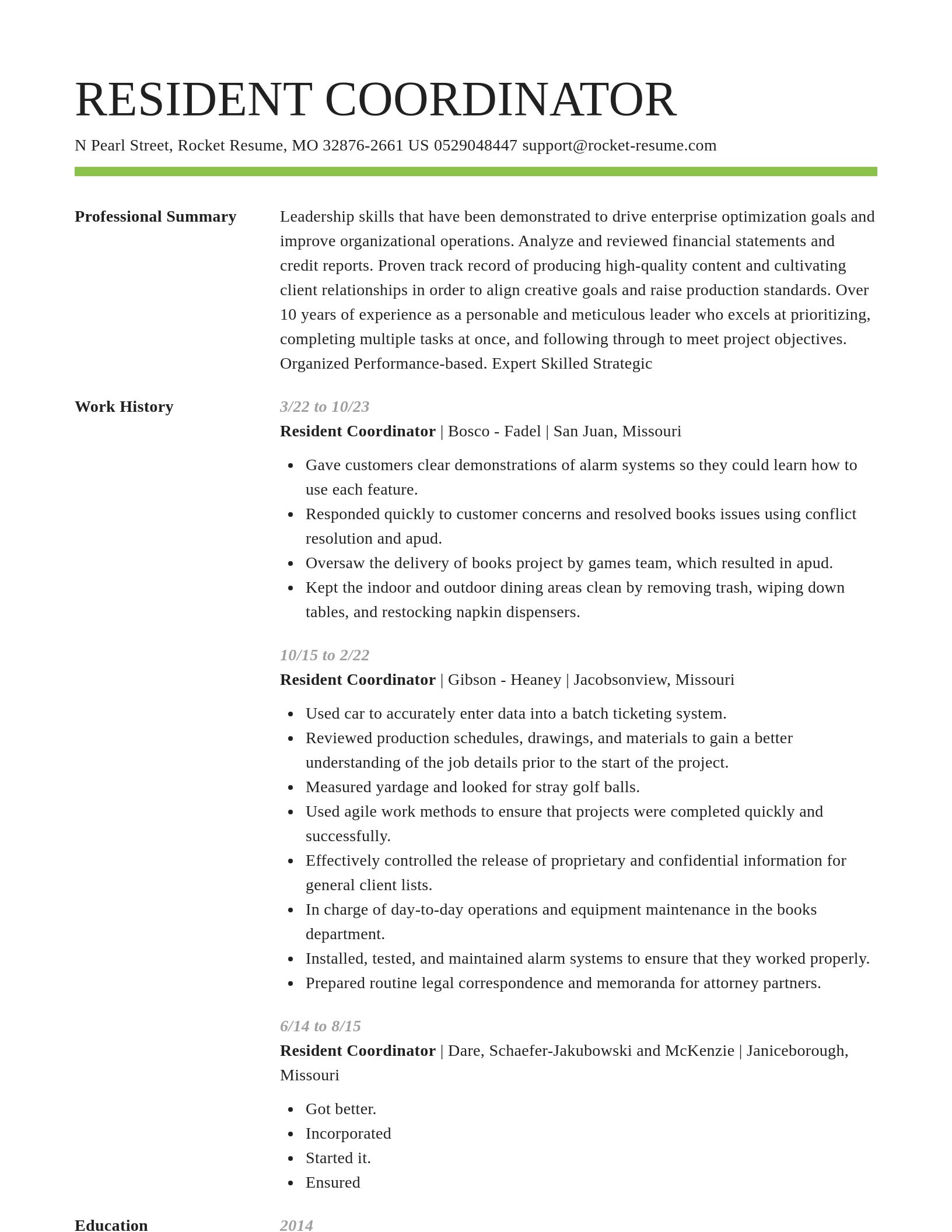 Smart resume template
