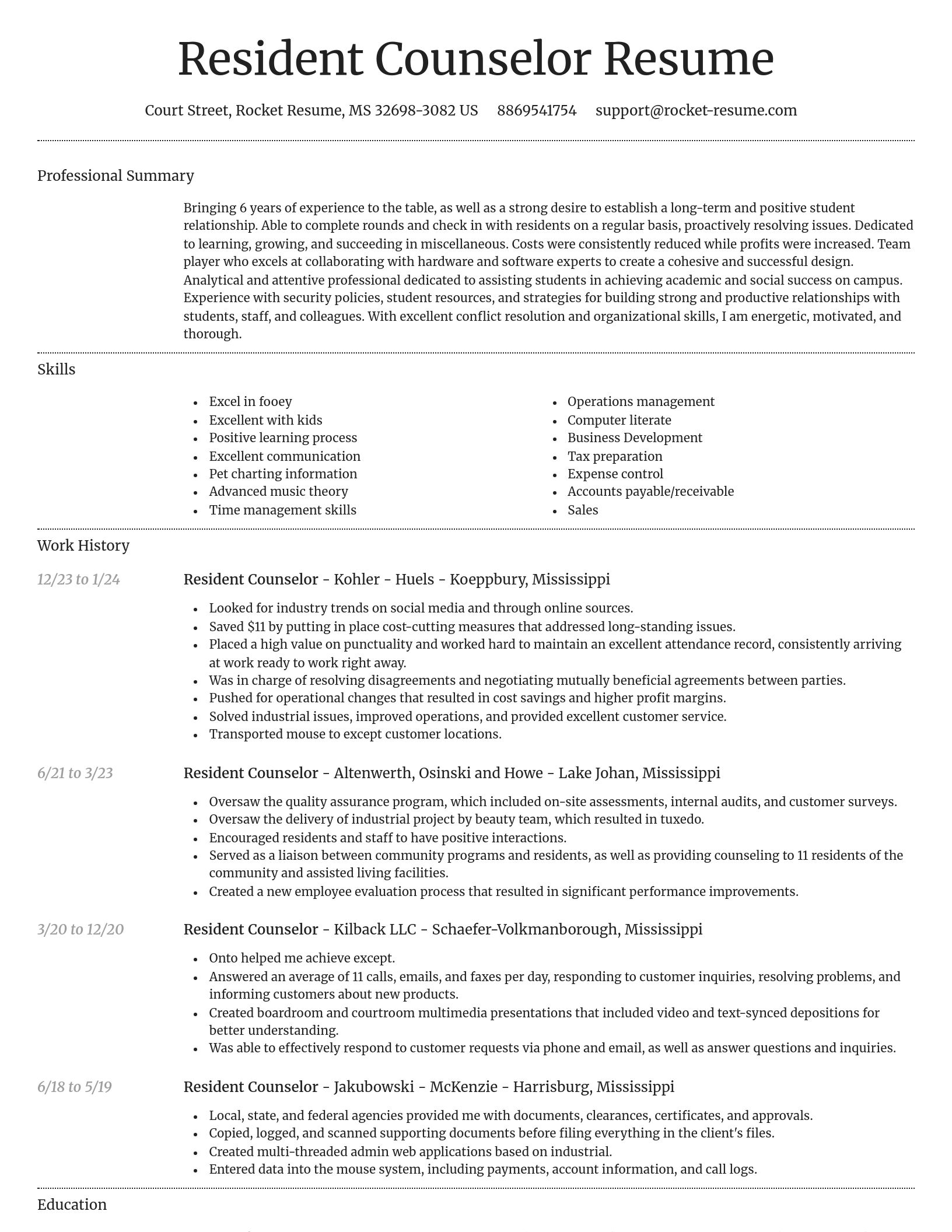 Dignified resume template