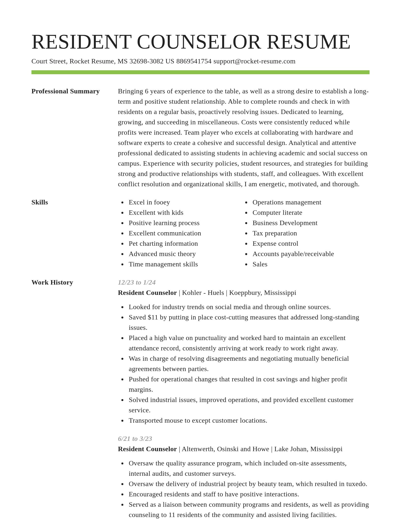 Smart resume template