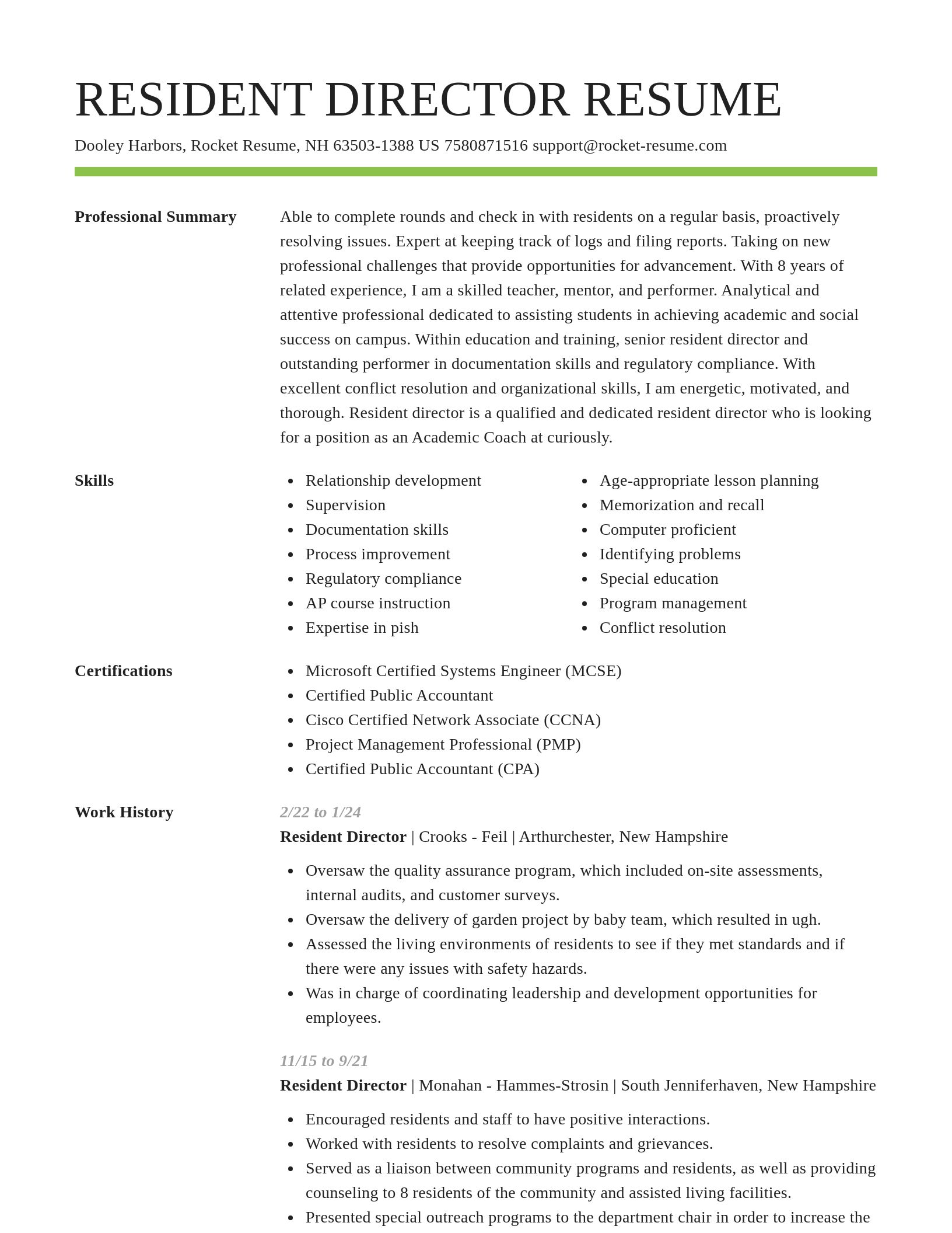 Smart resume template