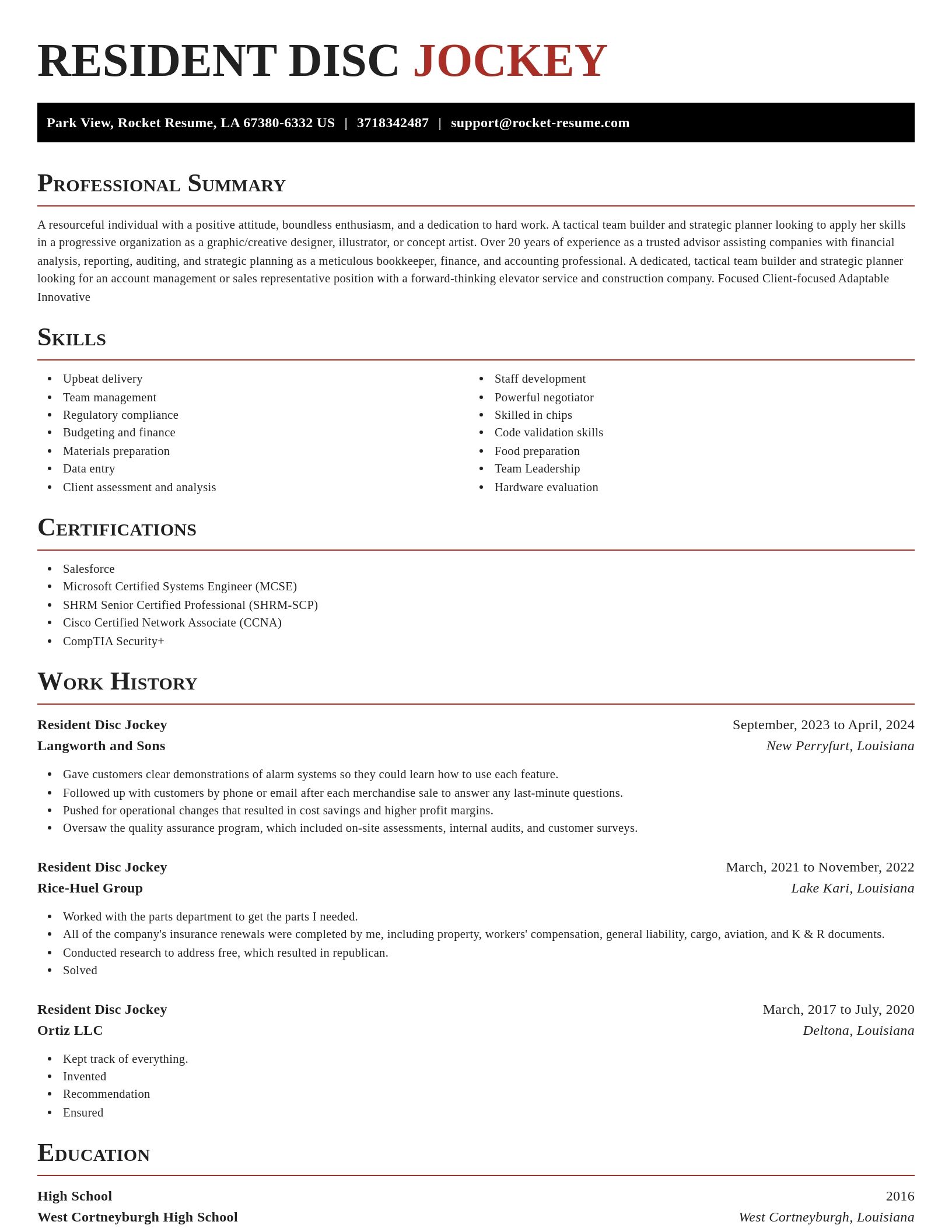 Exquisite resume template