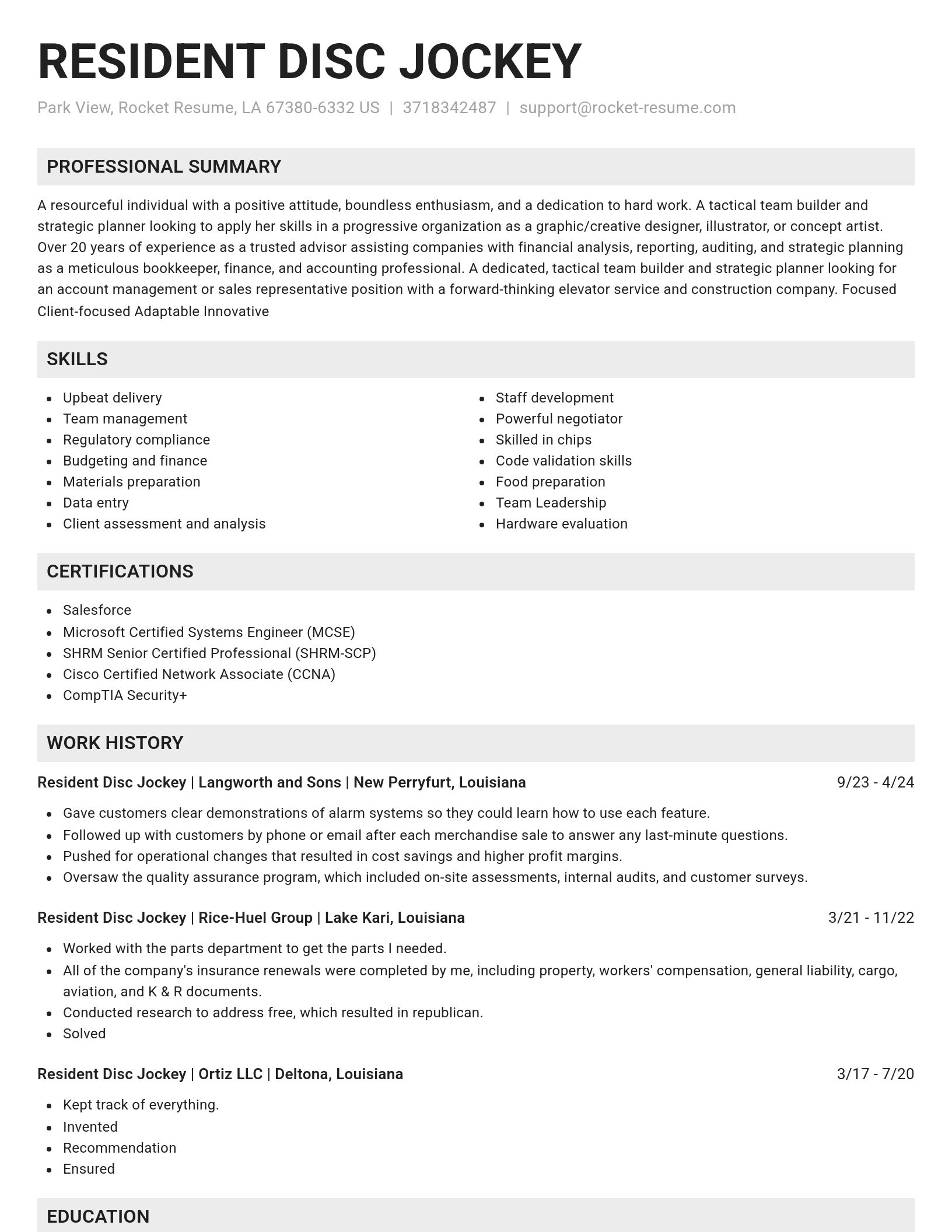 Genius resume template