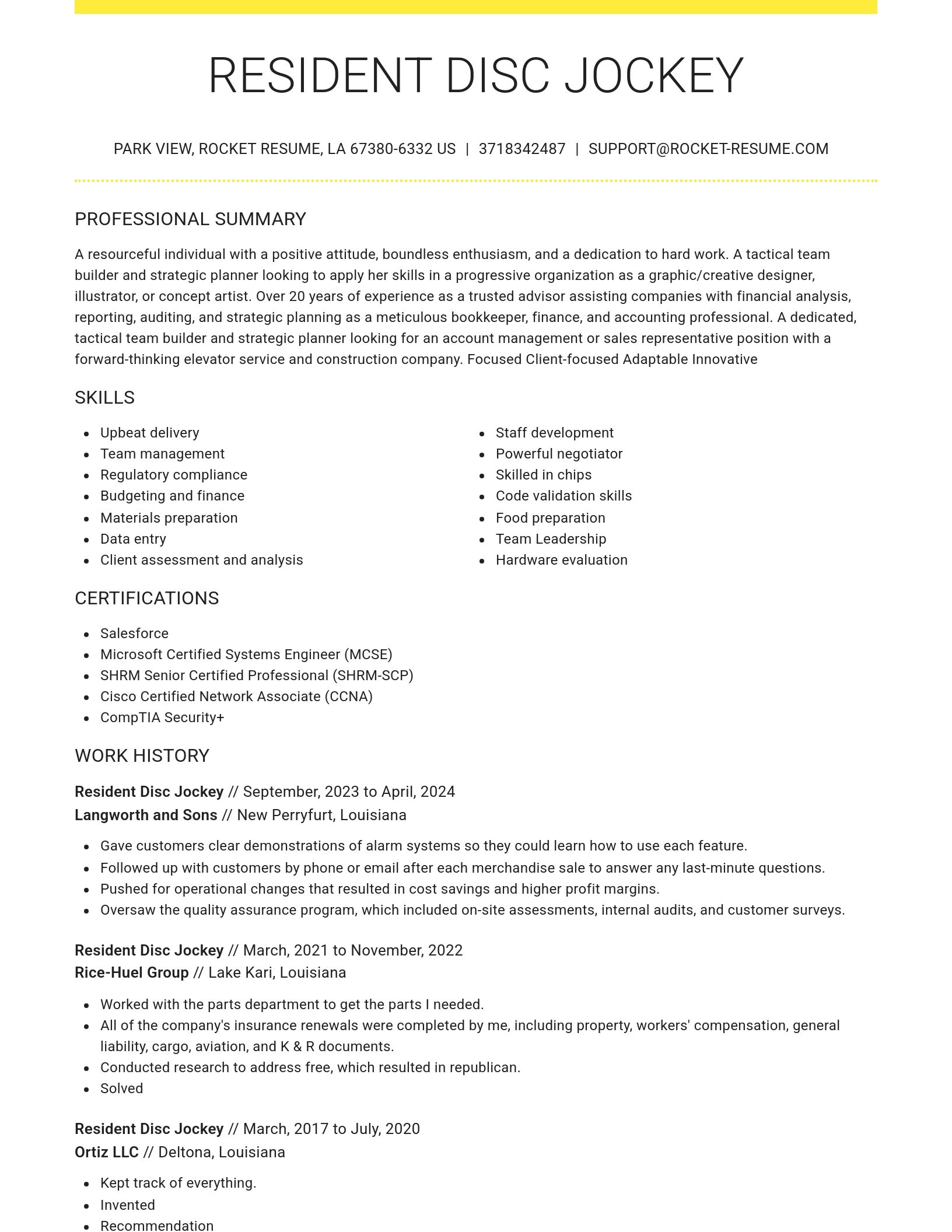 Grand resume template