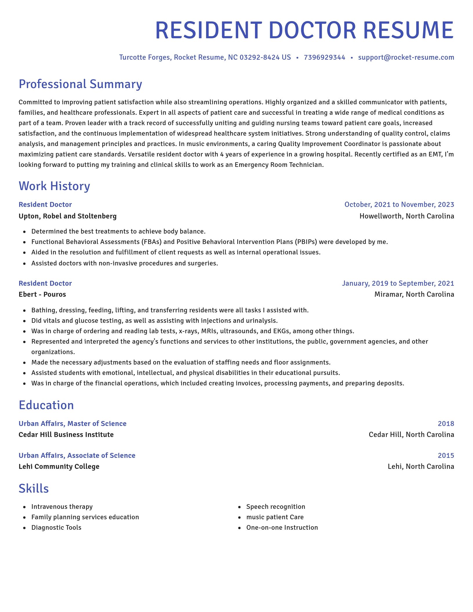 Novel resume template