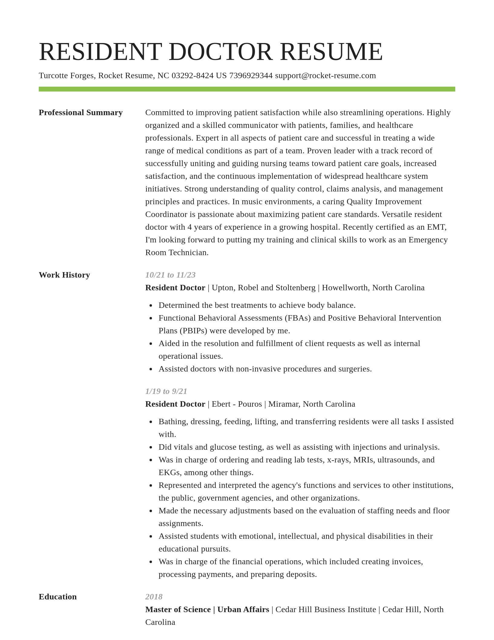 Smart resume template