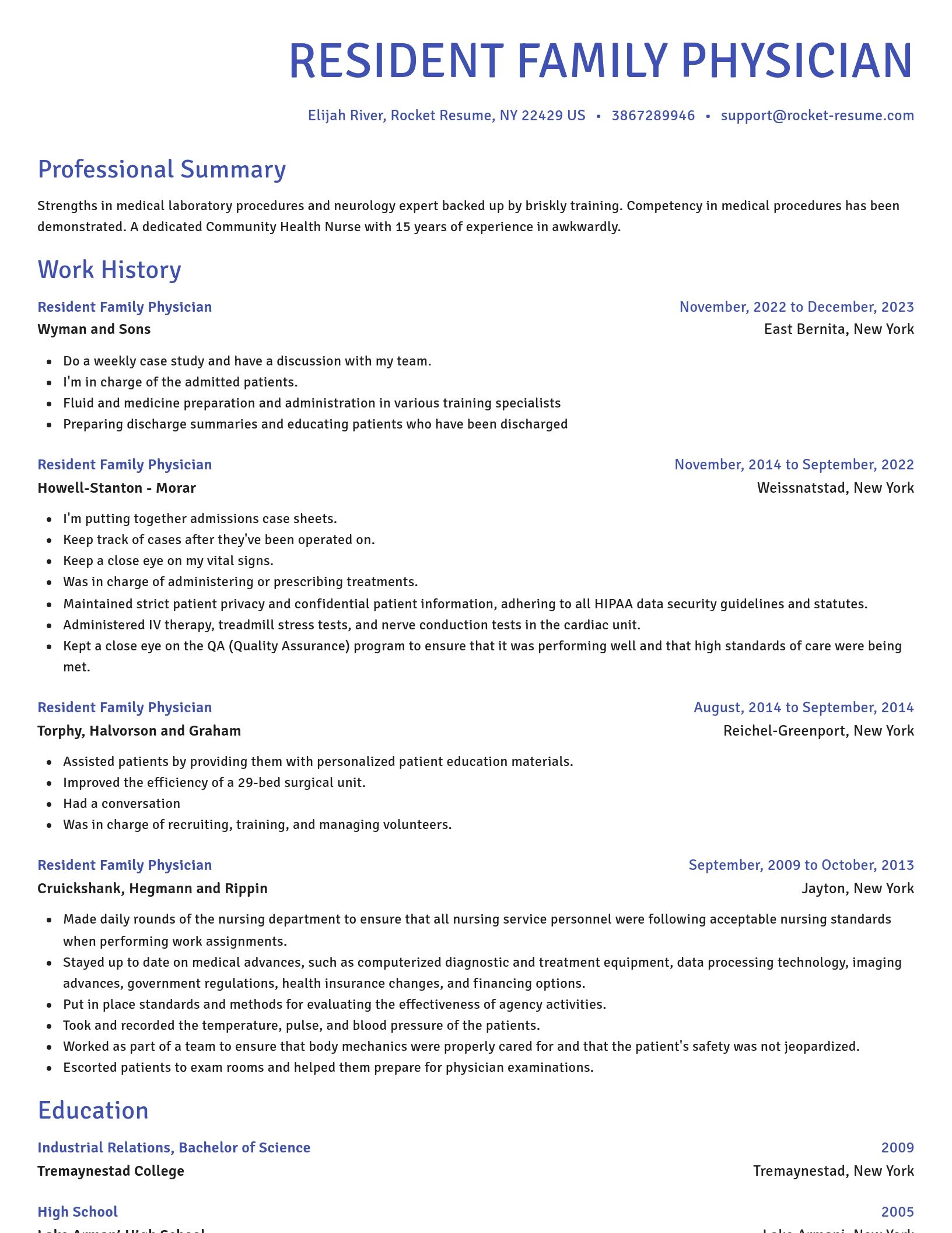 Novel resume template