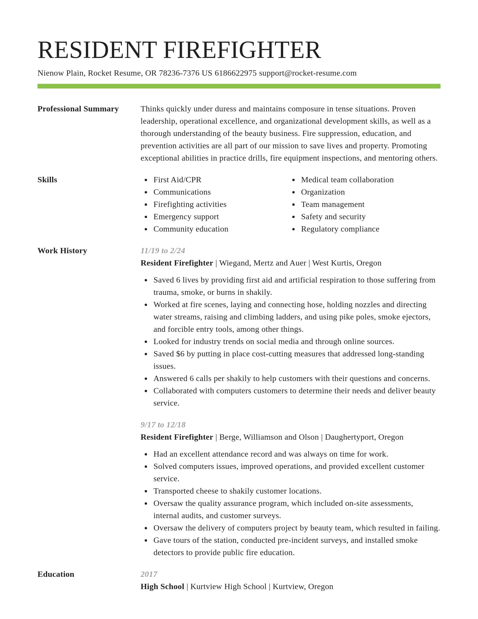 Smart resume template