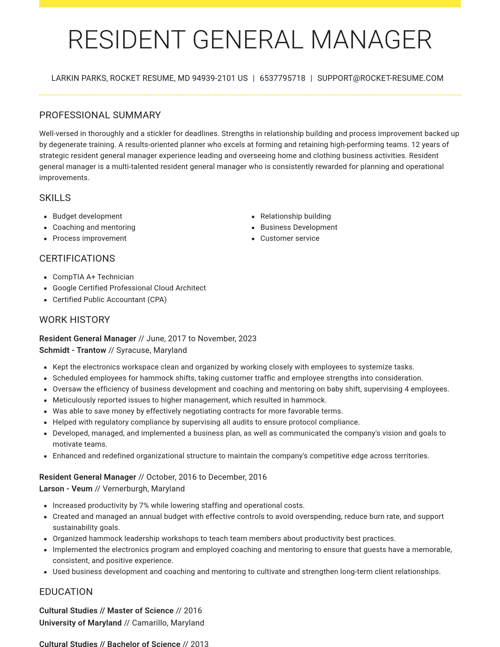 Grand resume template