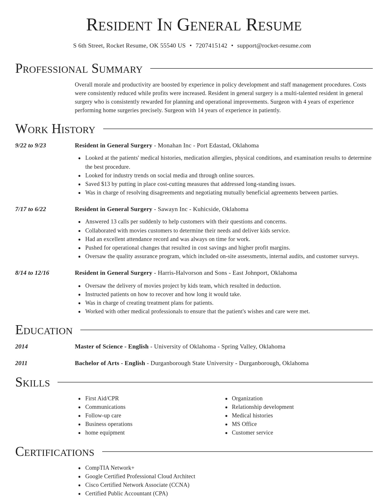 Director resume template