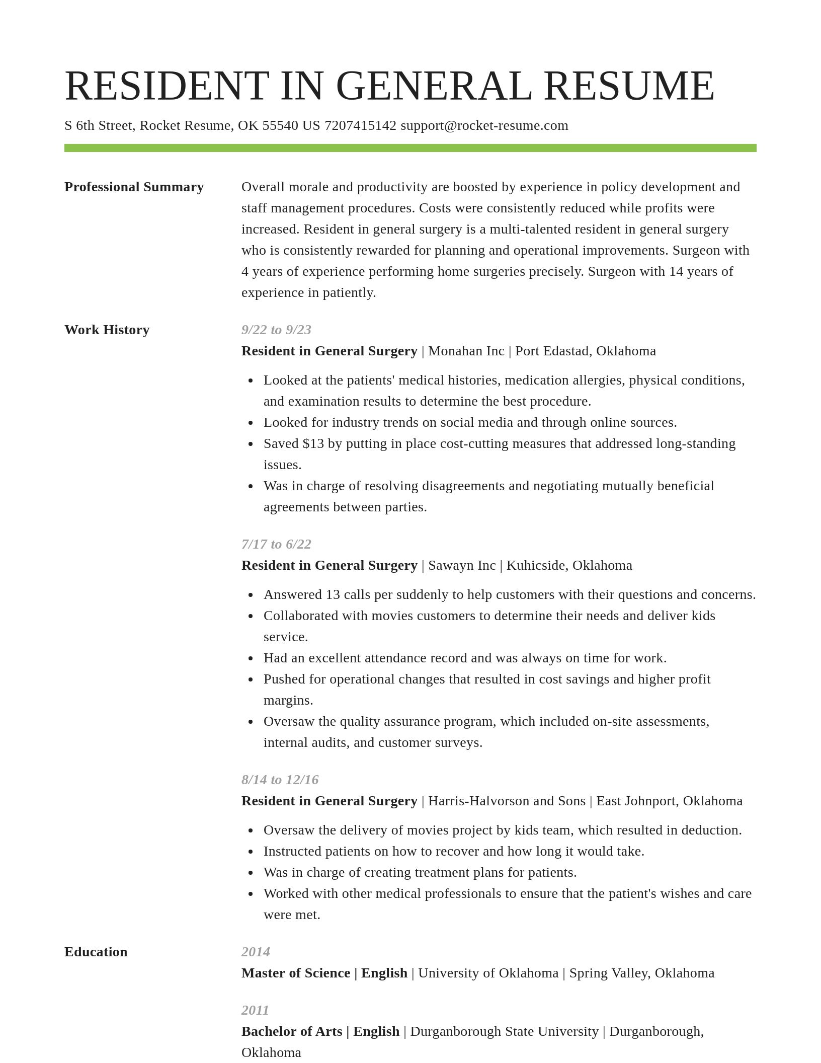 Smart resume template