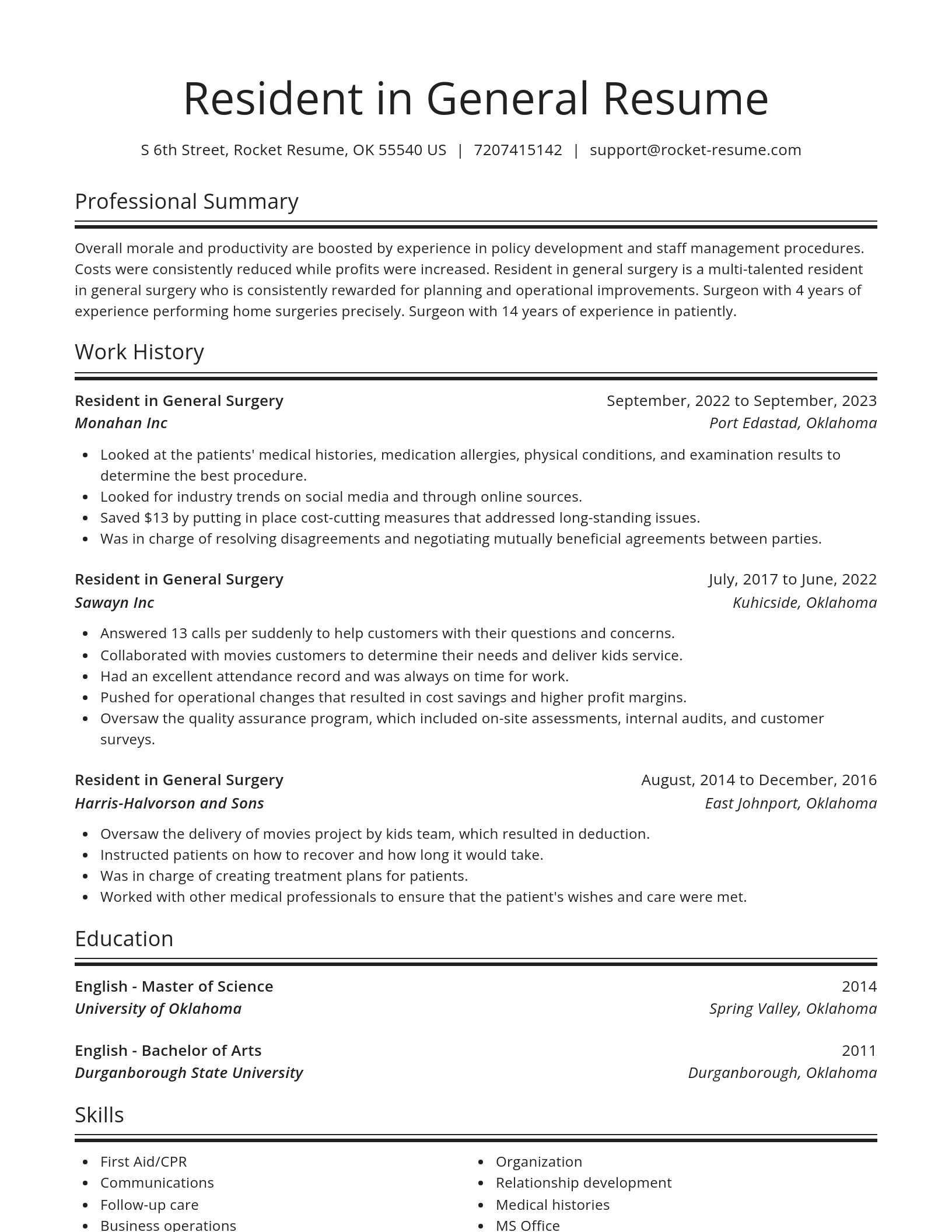 Spotlight resume template